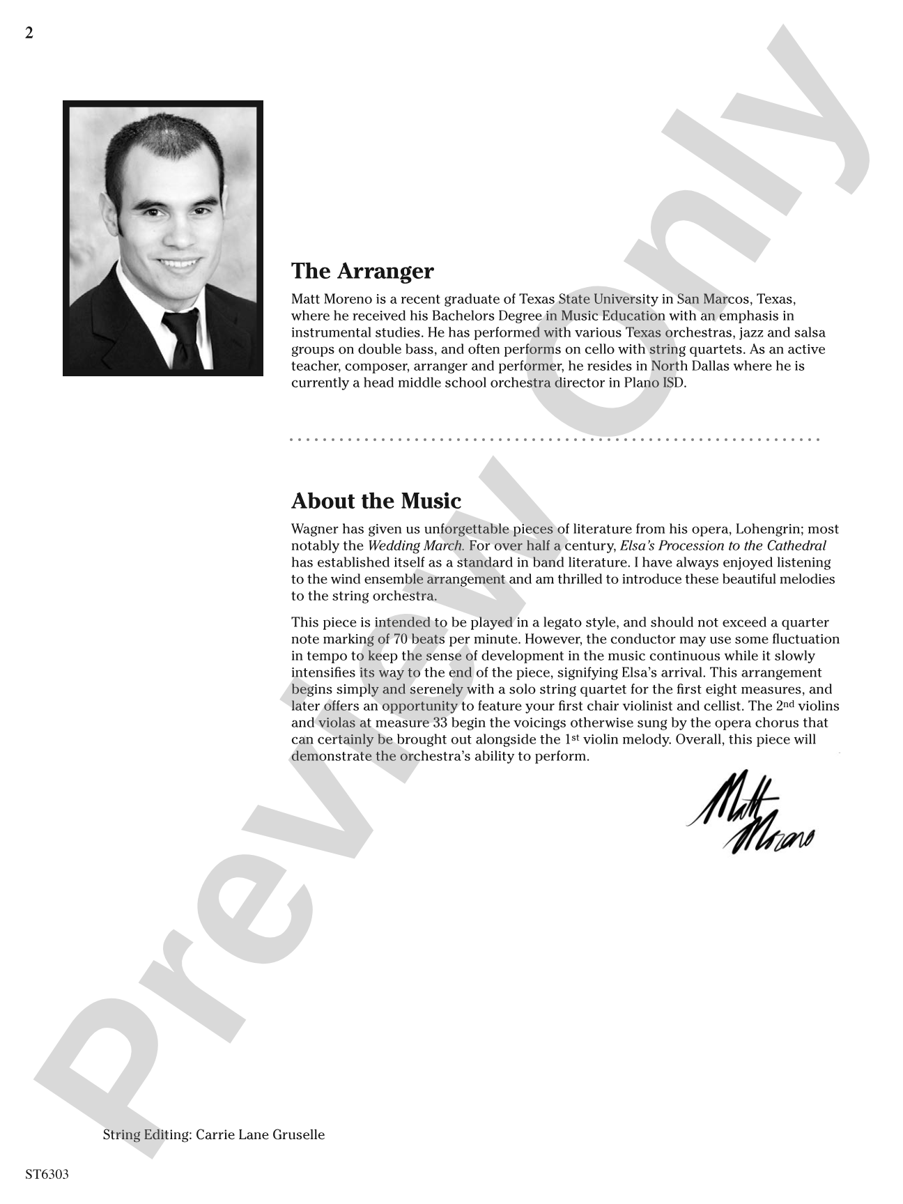 Elsa's Procession to the Cathedral: String Orchestra Conductor Score & Parts