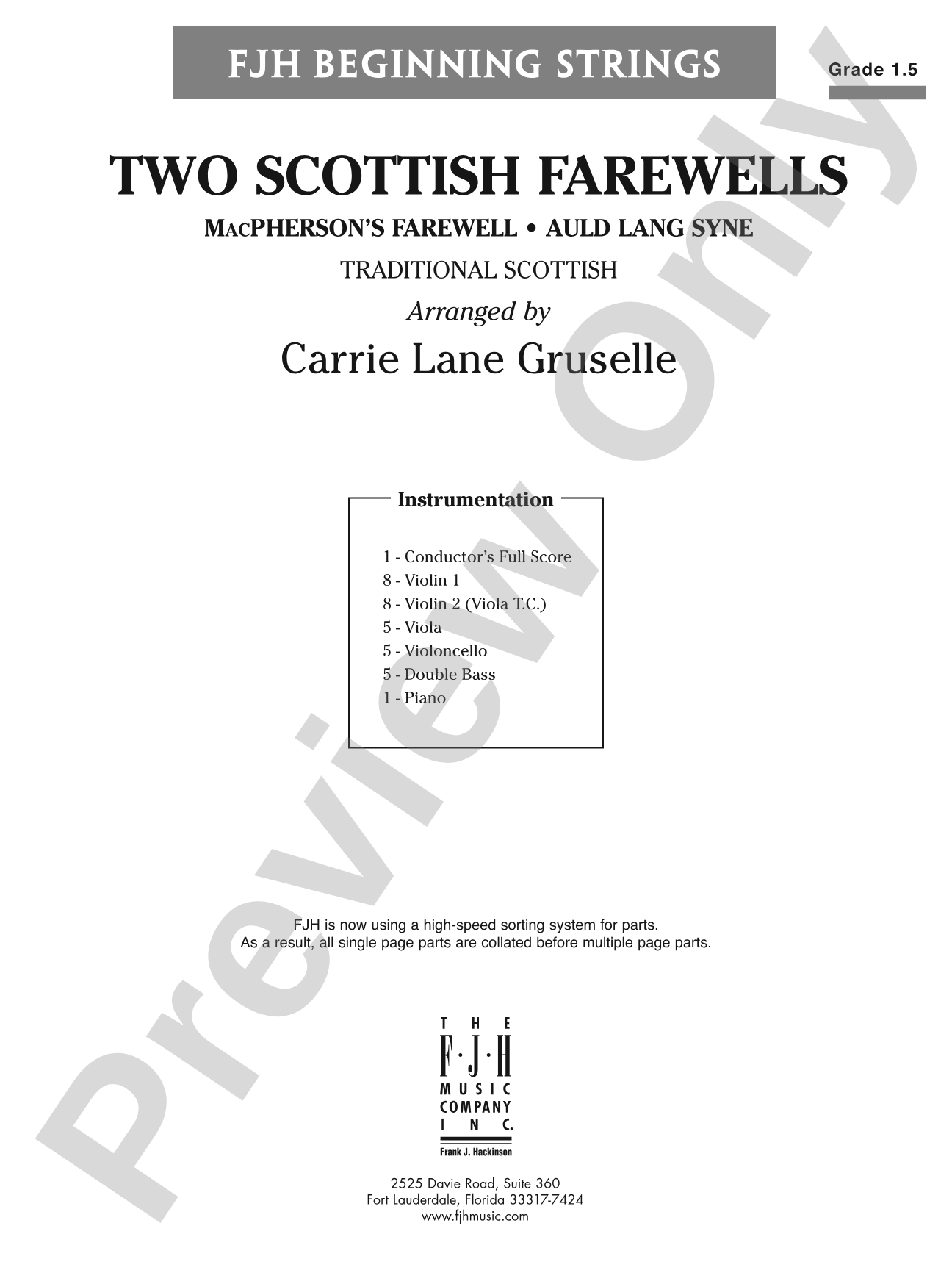 Two Scottish Farewells: String Orchestra Conductor Score & Parts