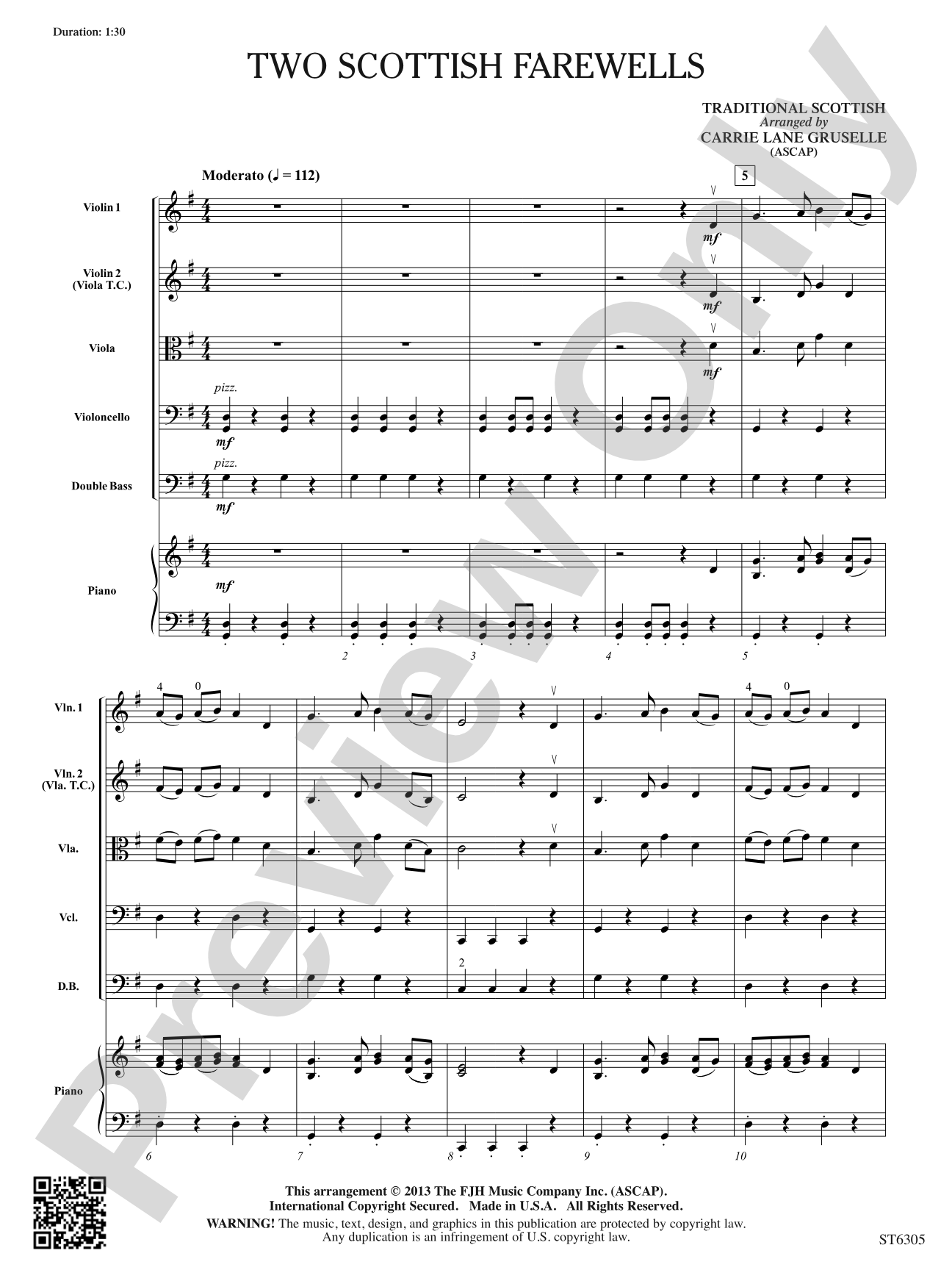 Two Scottish Farewells: String Orchestra Conductor Score & Parts