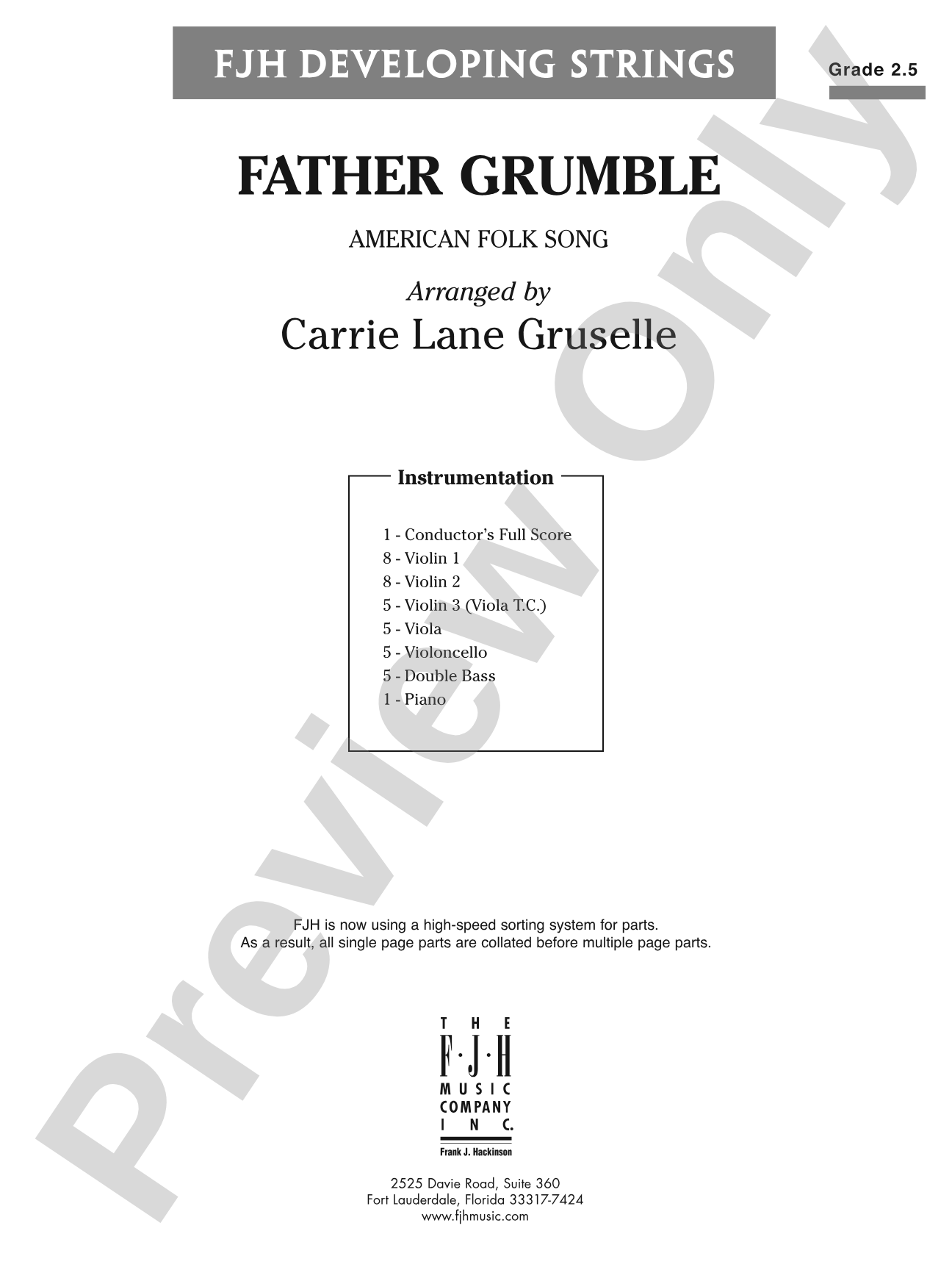 Father Grumble: String Orchestra Conductor Score & Parts