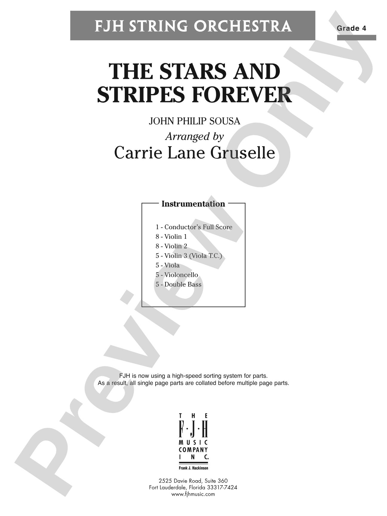 The Stars and Stripes Forever: String Orchestra Conductor Score & Parts