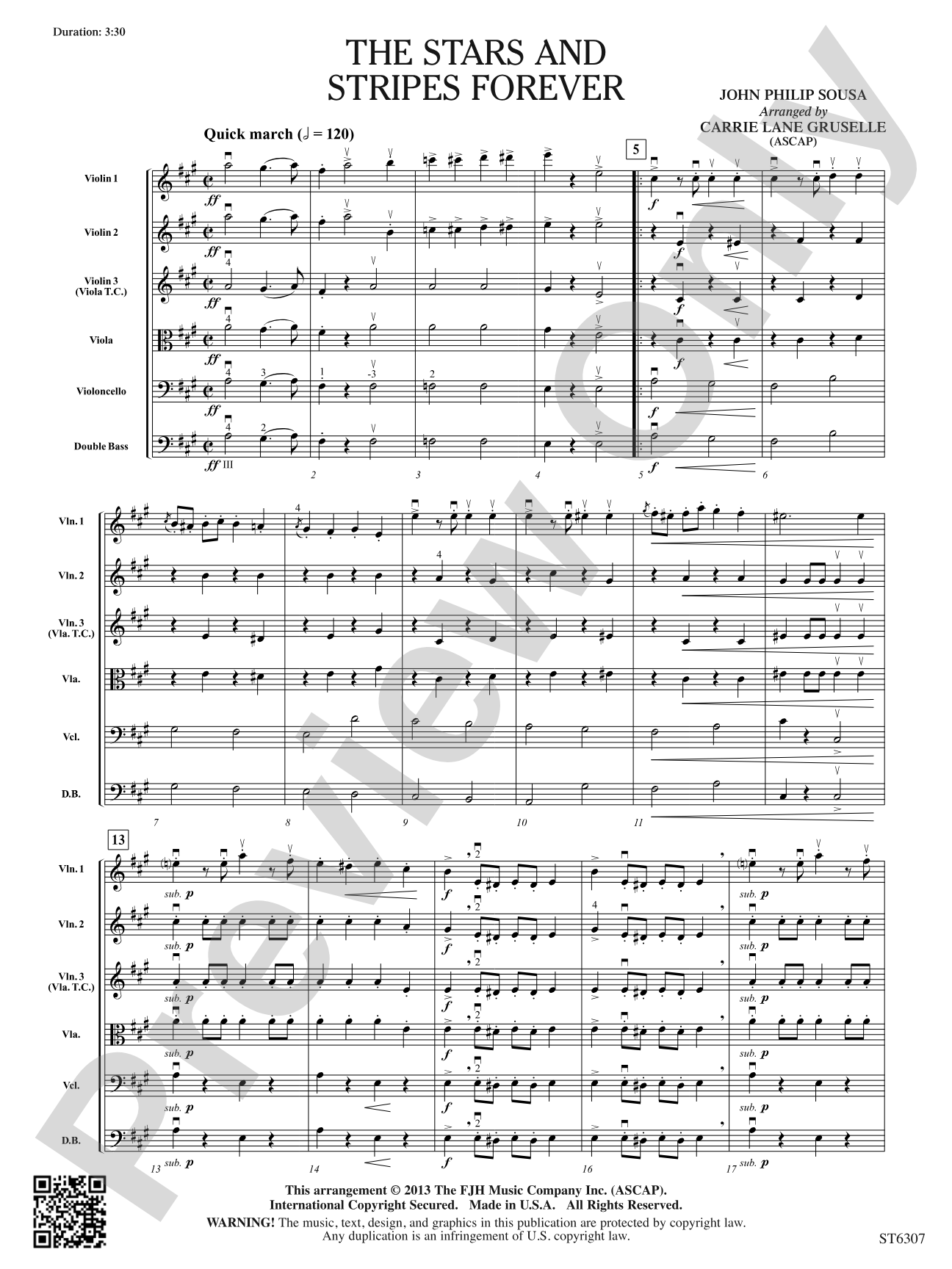 The Stars and Stripes Forever: String Orchestra Conductor Score & Parts