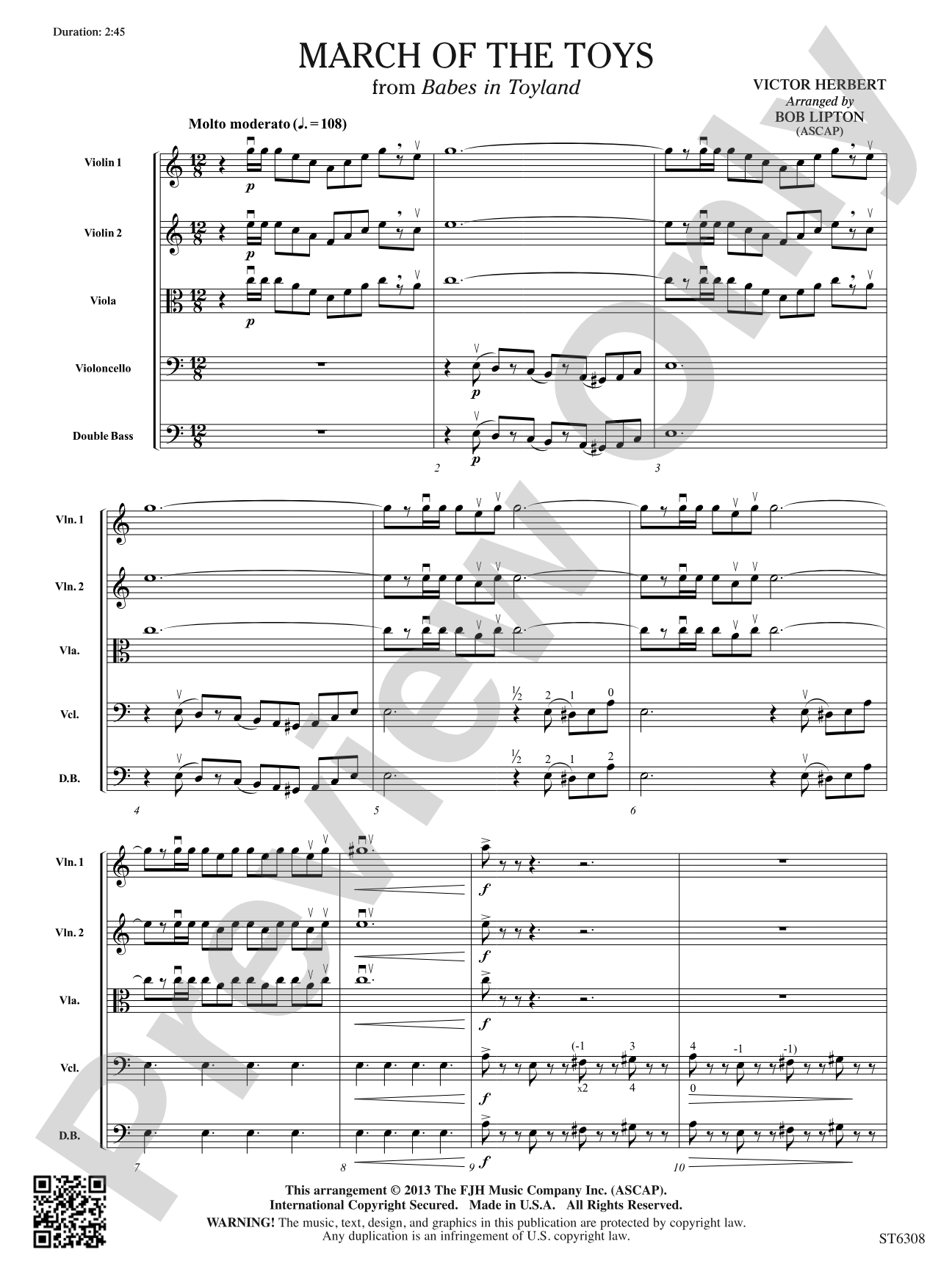 March of the Toys: String Orchestra Conductor Score & Parts
