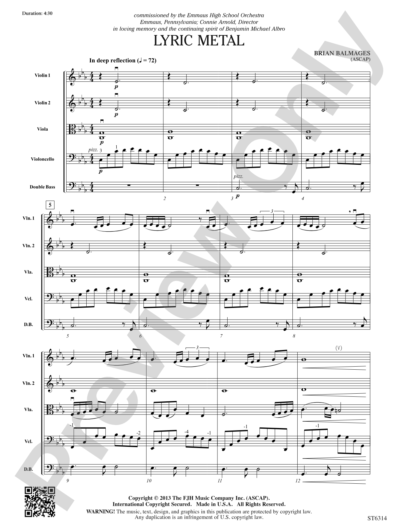 Lyric Metal: Score