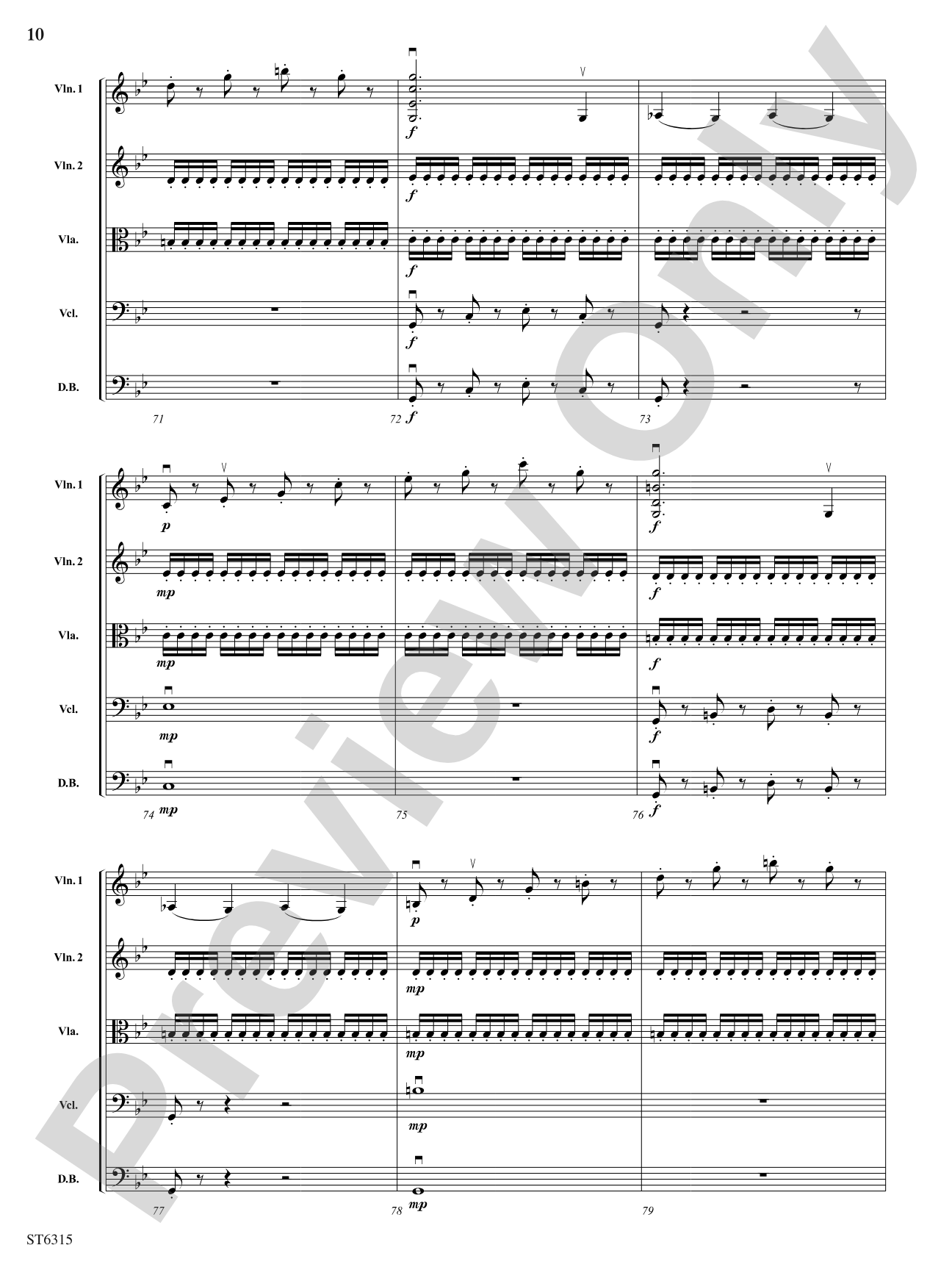 Allegro from Sinfonia No. 6: String Orchestra Conductor Score & Parts