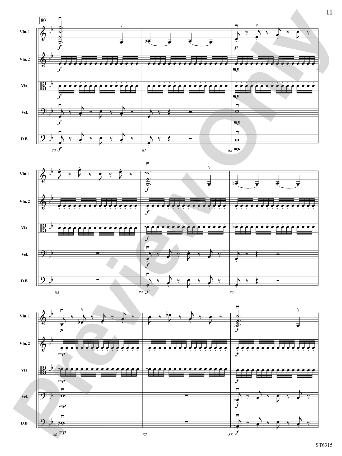 Allegro from Sinfonia No. 6: String Orchestra Conductor Score & Parts