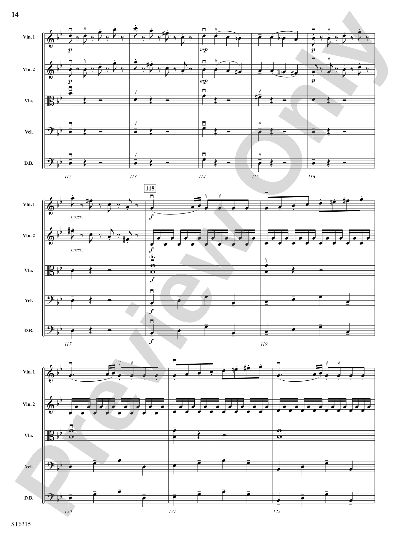 Allegro from Sinfonia No. 6: String Orchestra Conductor Score & Parts