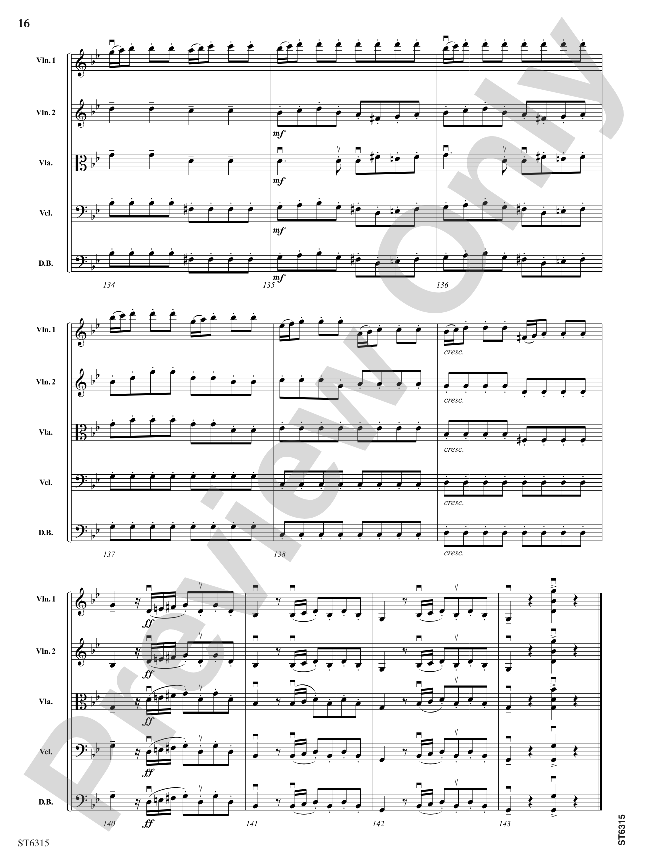 Allegro from Sinfonia No. 6: String Orchestra Conductor Score & Parts
