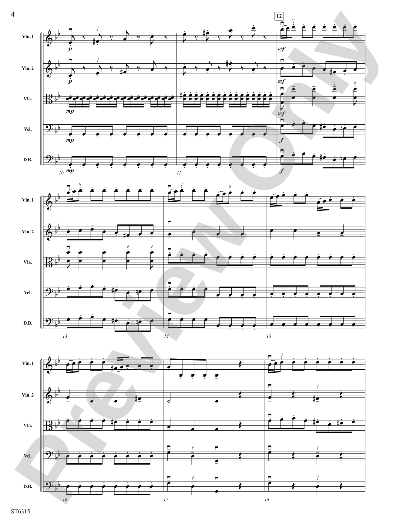 Allegro from Sinfonia No. 6: String Orchestra Conductor Score & Parts