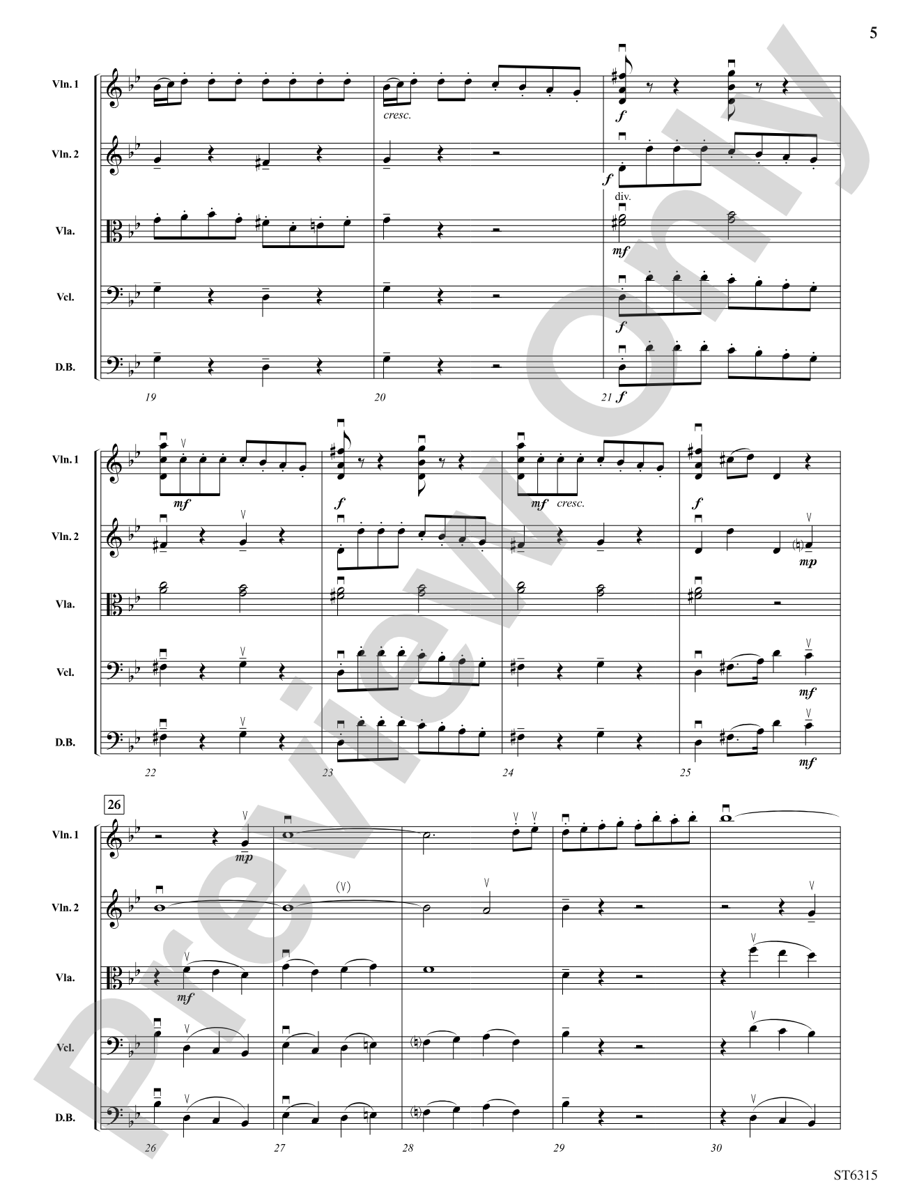 Allegro from Sinfonia No. 6: String Orchestra Conductor Score & Parts