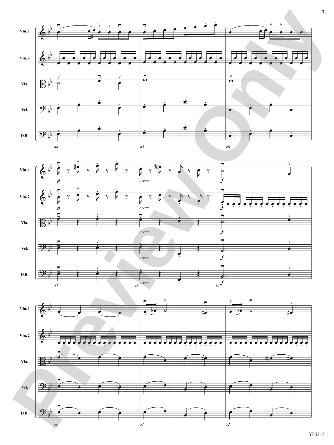 Allegro from Sinfonia No. 6: String Orchestra Conductor Score & Parts