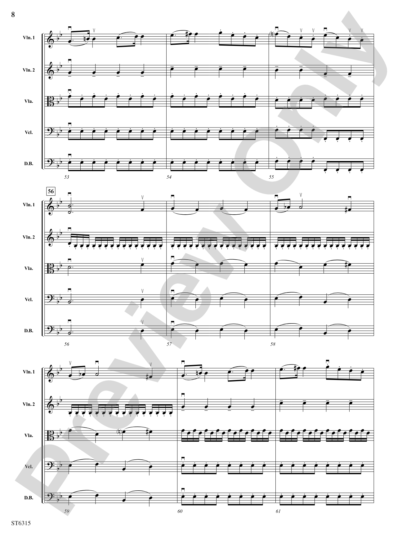 Allegro from Sinfonia No. 6: String Orchestra Conductor Score & Parts