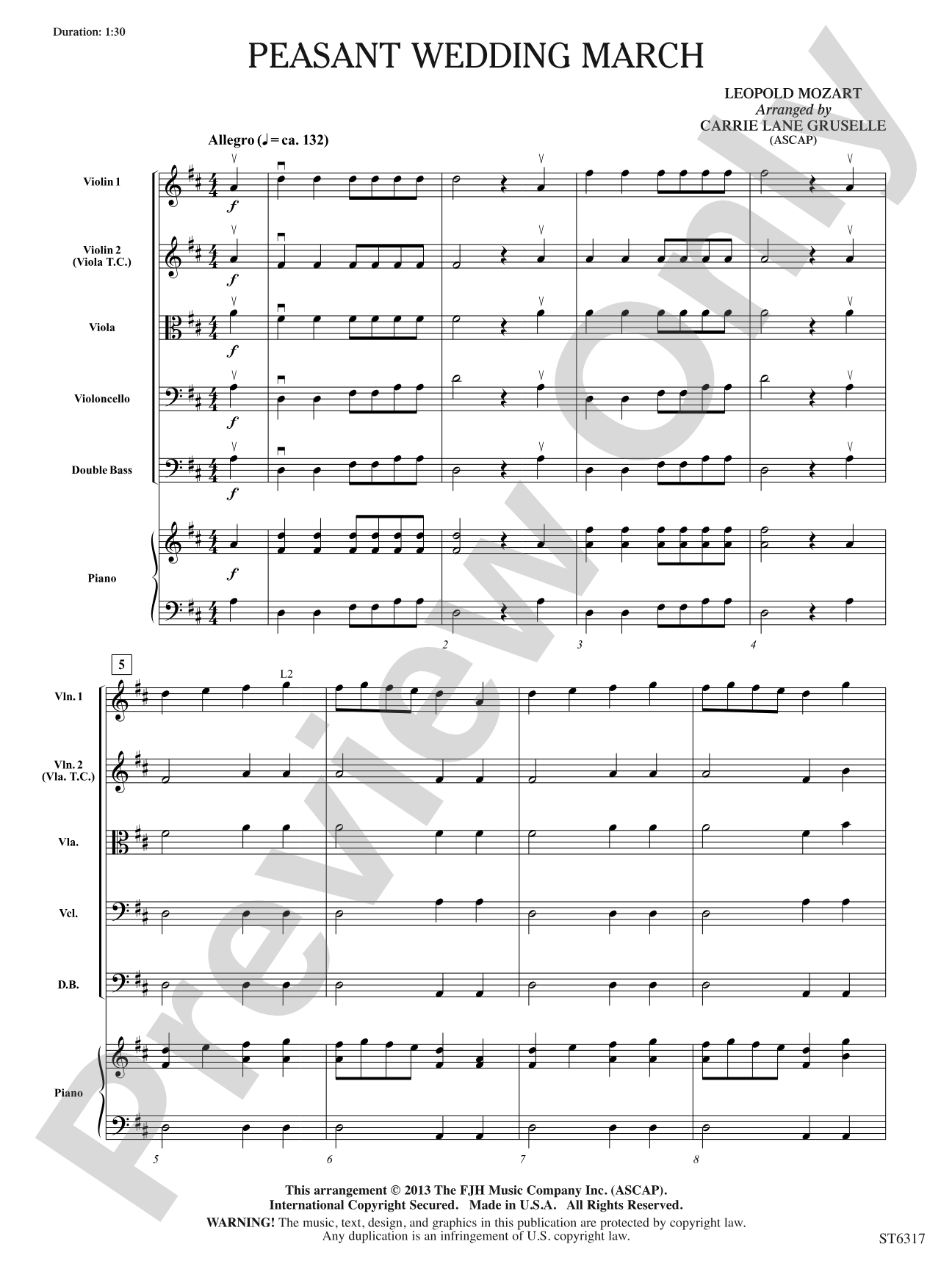 Peasant Wedding March: String Orchestra Conductor Score & Parts