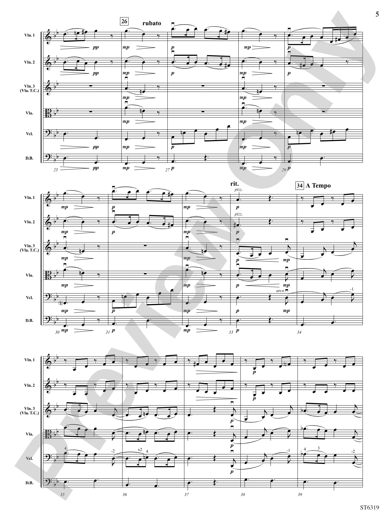 Sicilienne: String Orchestra Conductor Score & Parts
