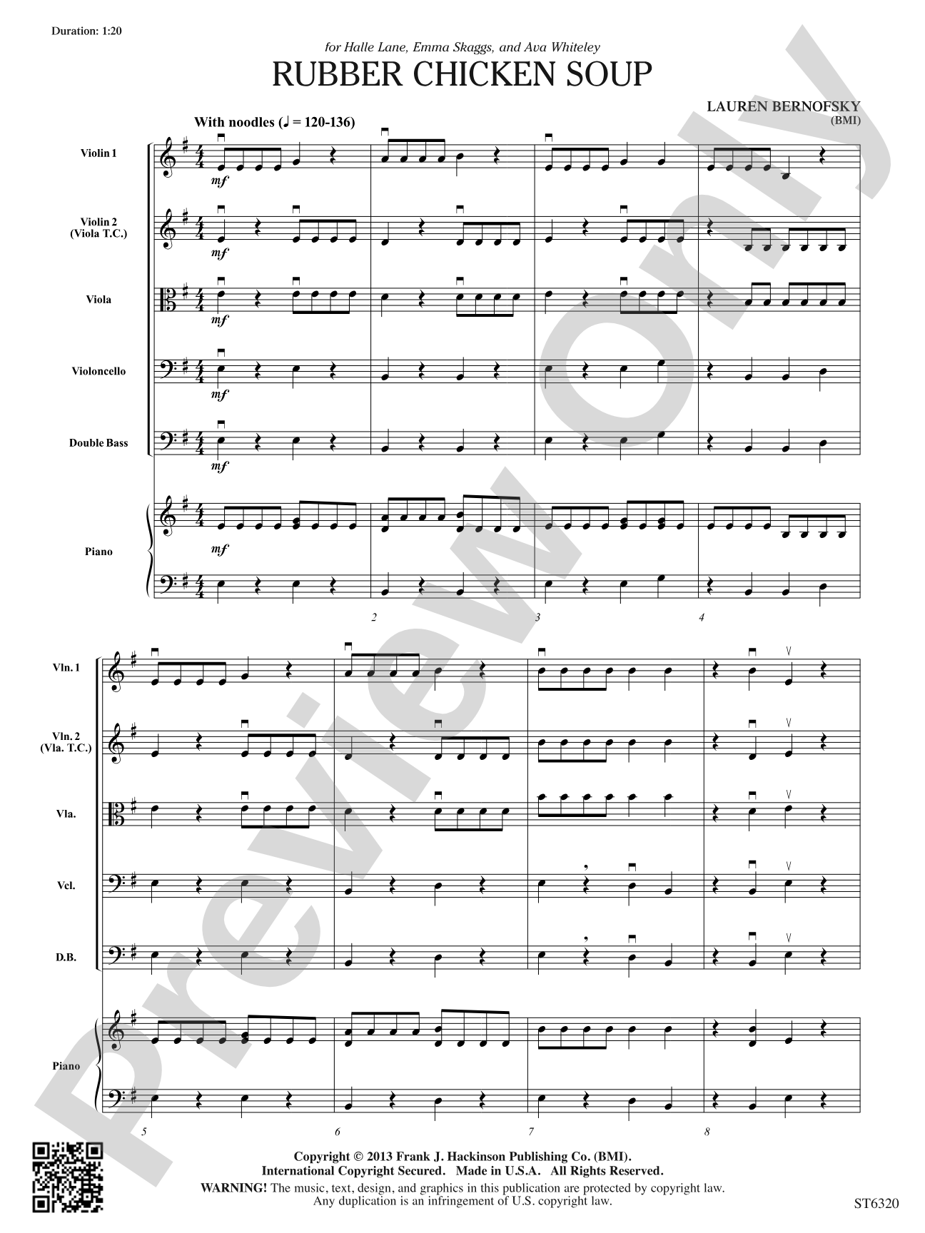 Rubber Chicken Soup: String Orchestra Conductor Score & Parts