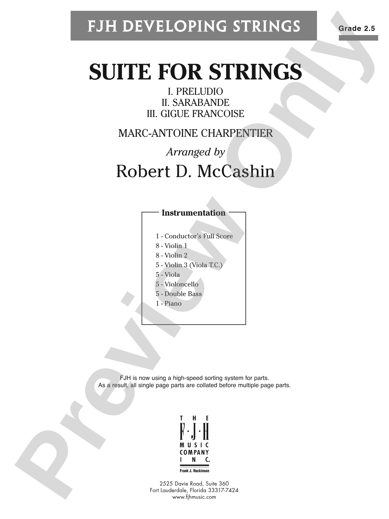 Suite for Strings: String Orchestra Conductor Score & Parts