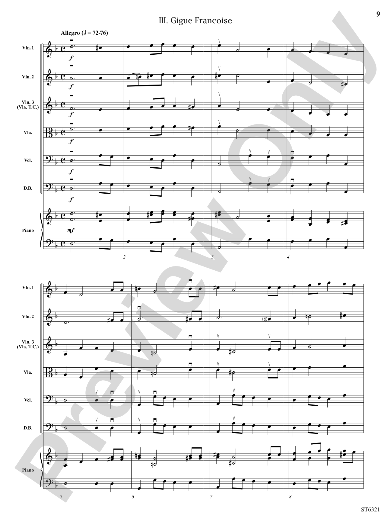 Suite for Strings: String Orchestra Conductor Score & Parts