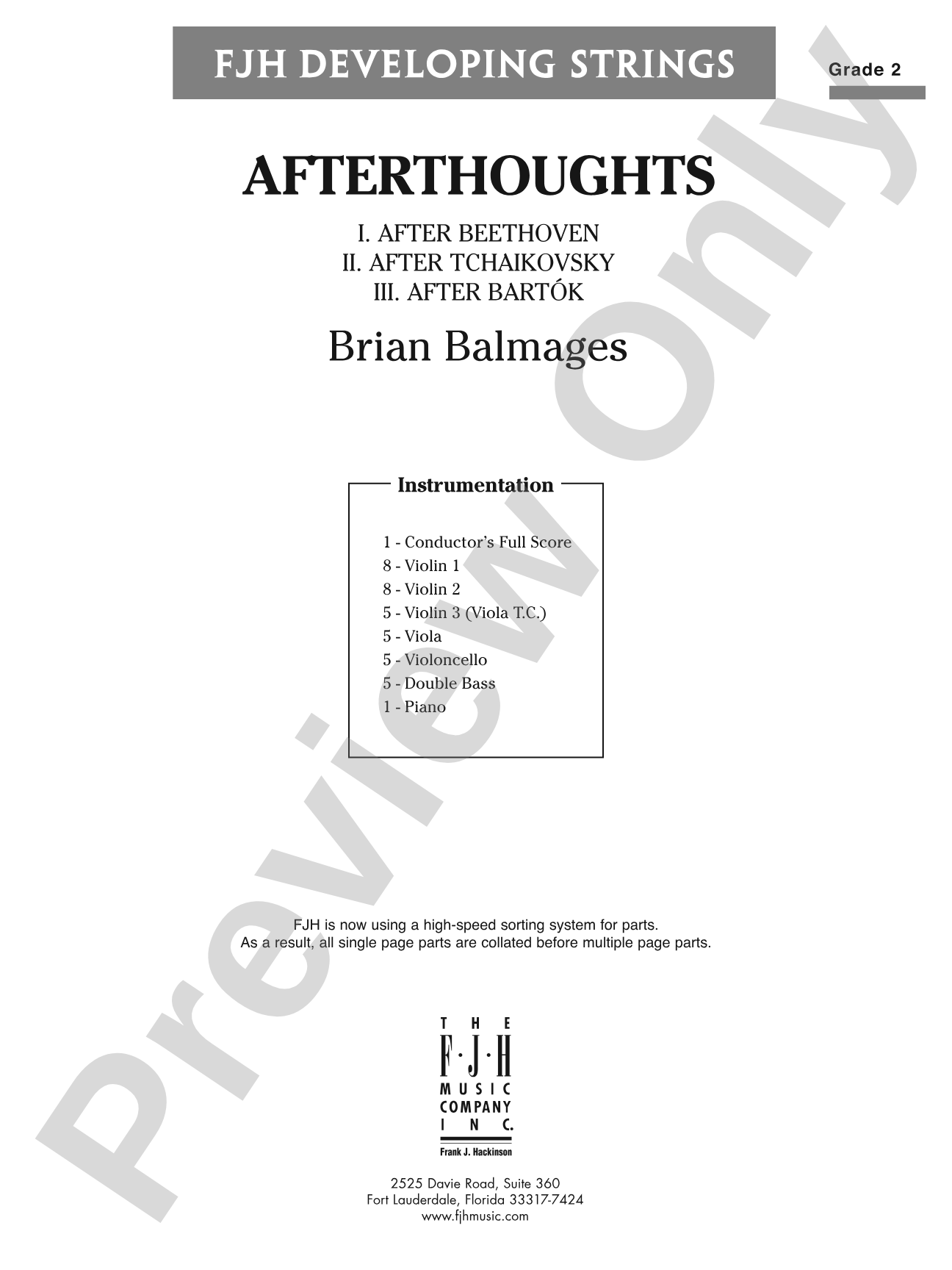 Afterthoughts: String Orchestra Conductor Score & Parts