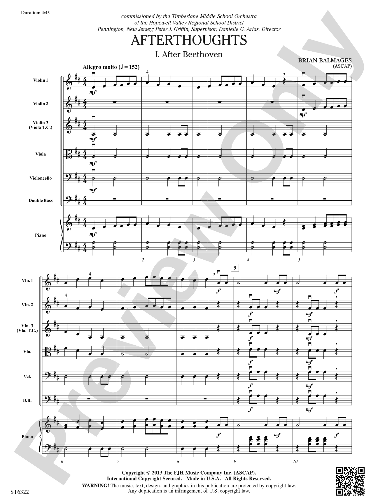 Afterthoughts: String Orchestra Conductor Score & Parts