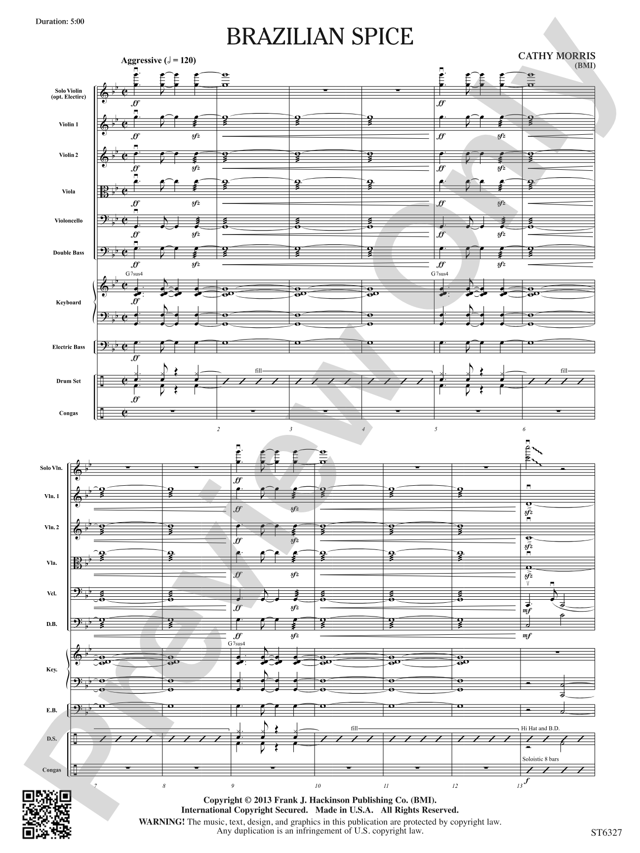 Brazilian Spice: String Orchestra Conductor Score & Parts