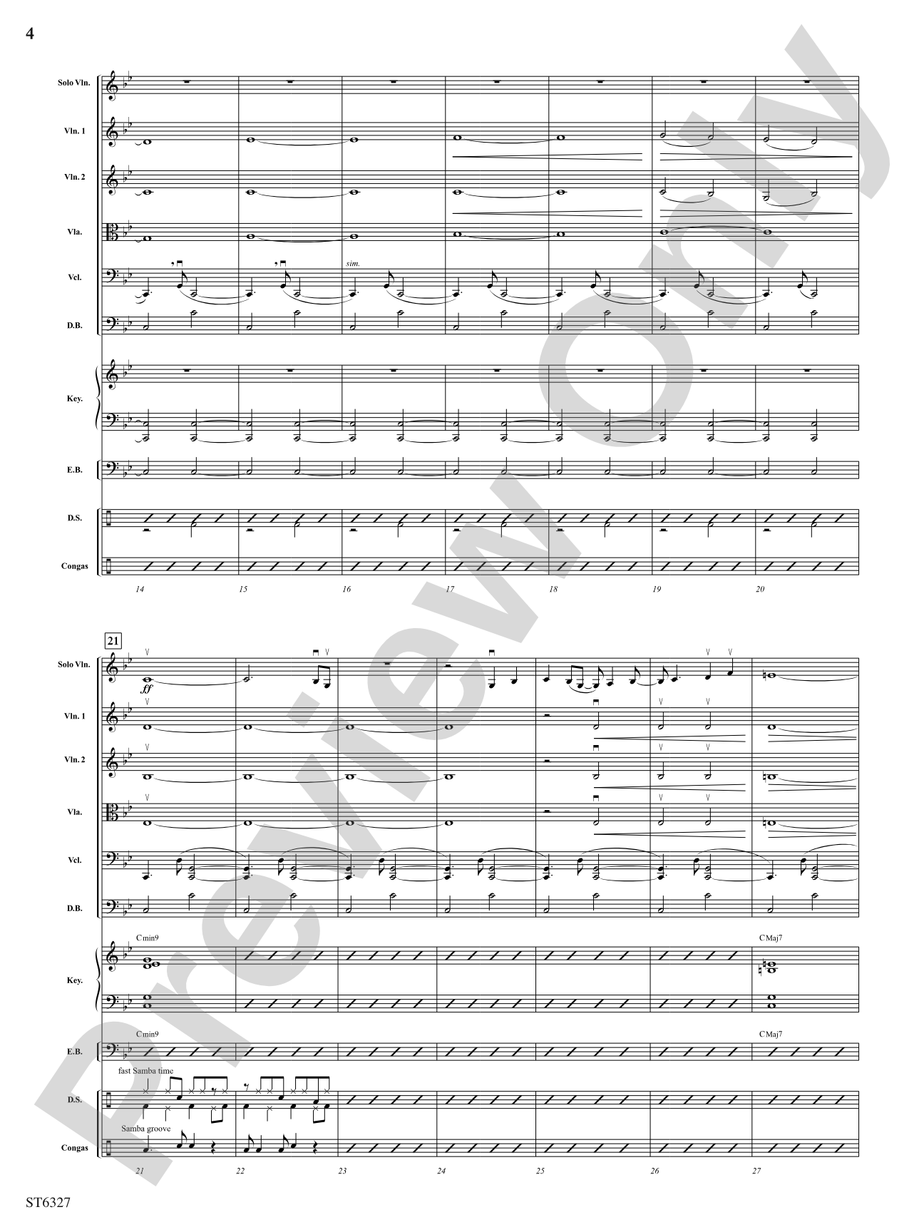 Brazilian Spice: String Orchestra Conductor Score & Parts