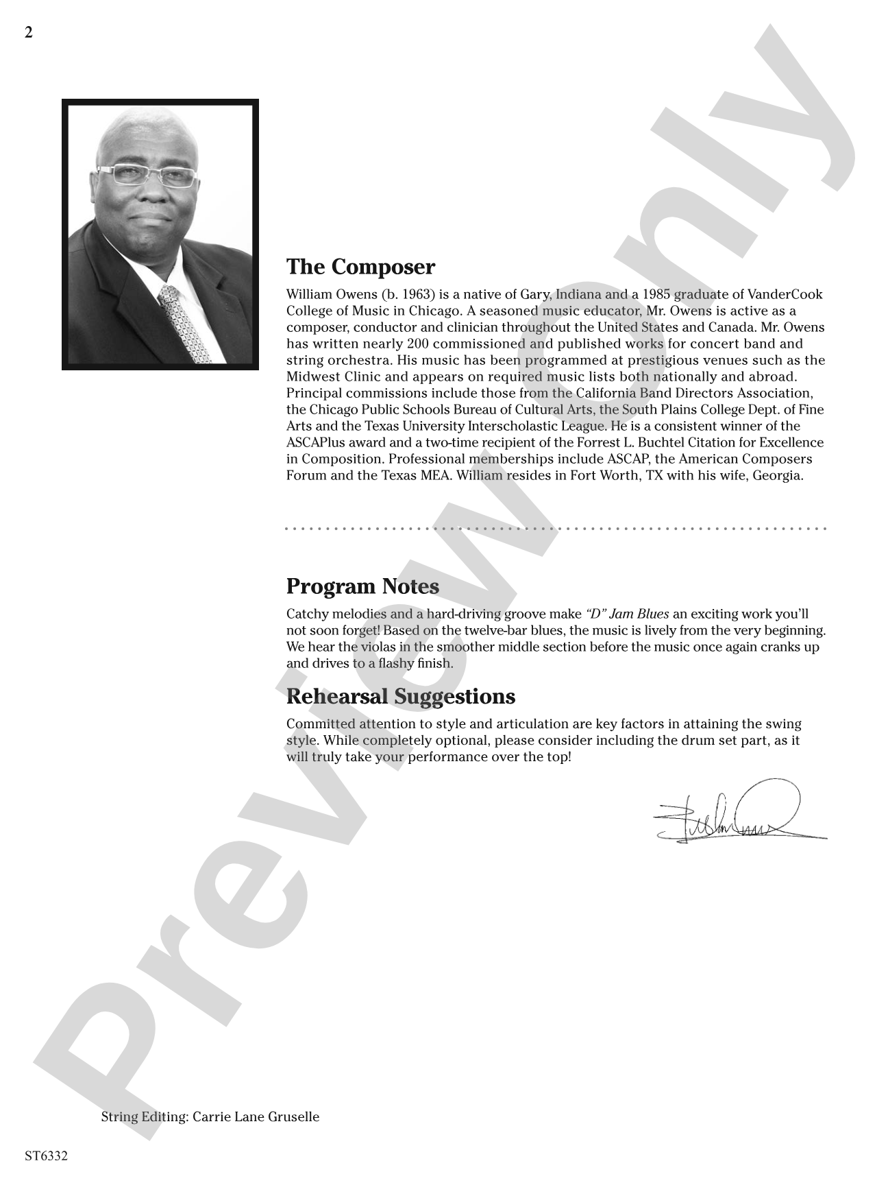 D Jam Blues: String Orchestra Conductor Score & Parts