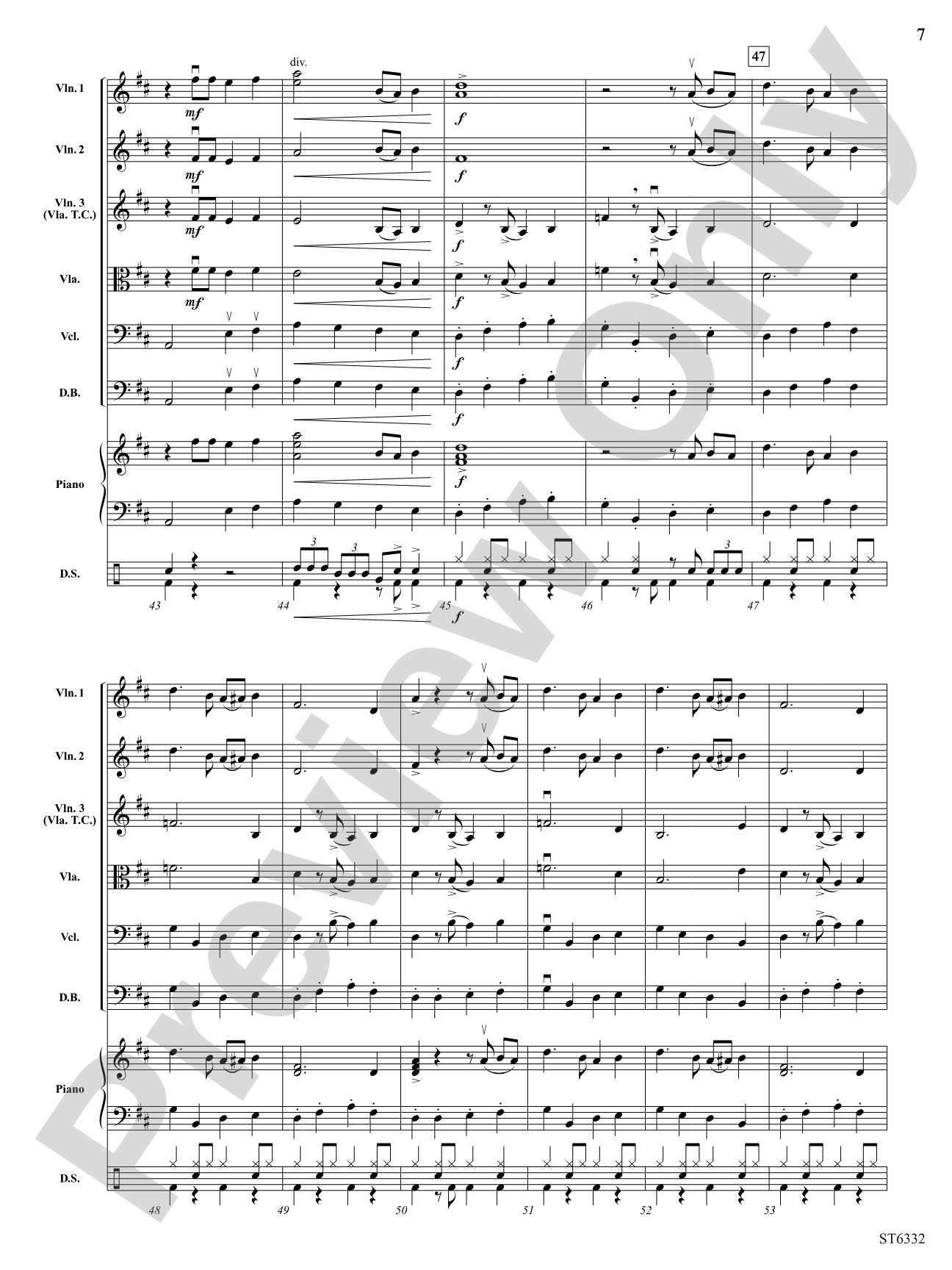 D Jam Blues: String Orchestra Conductor Score & Parts