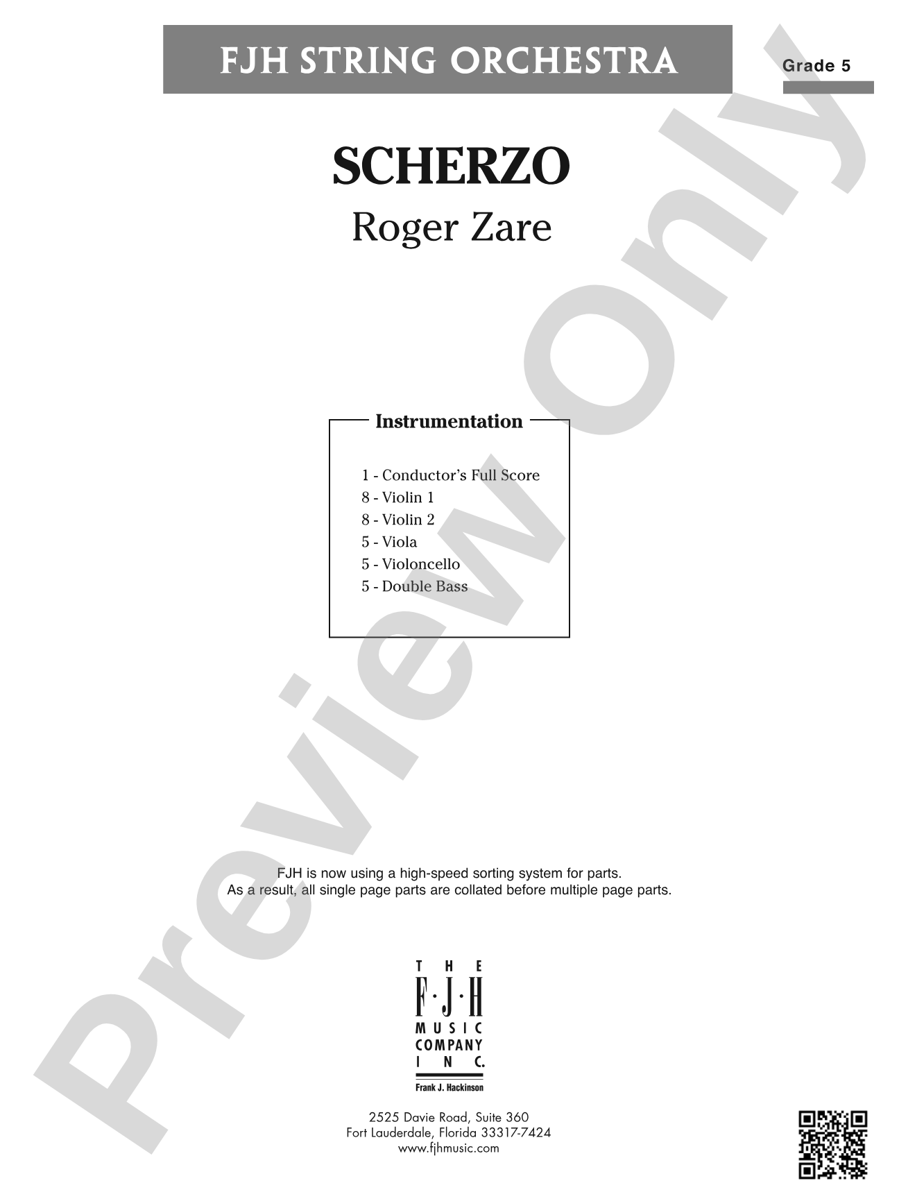 Scherzo: String Orchestra Conductor Score & Parts