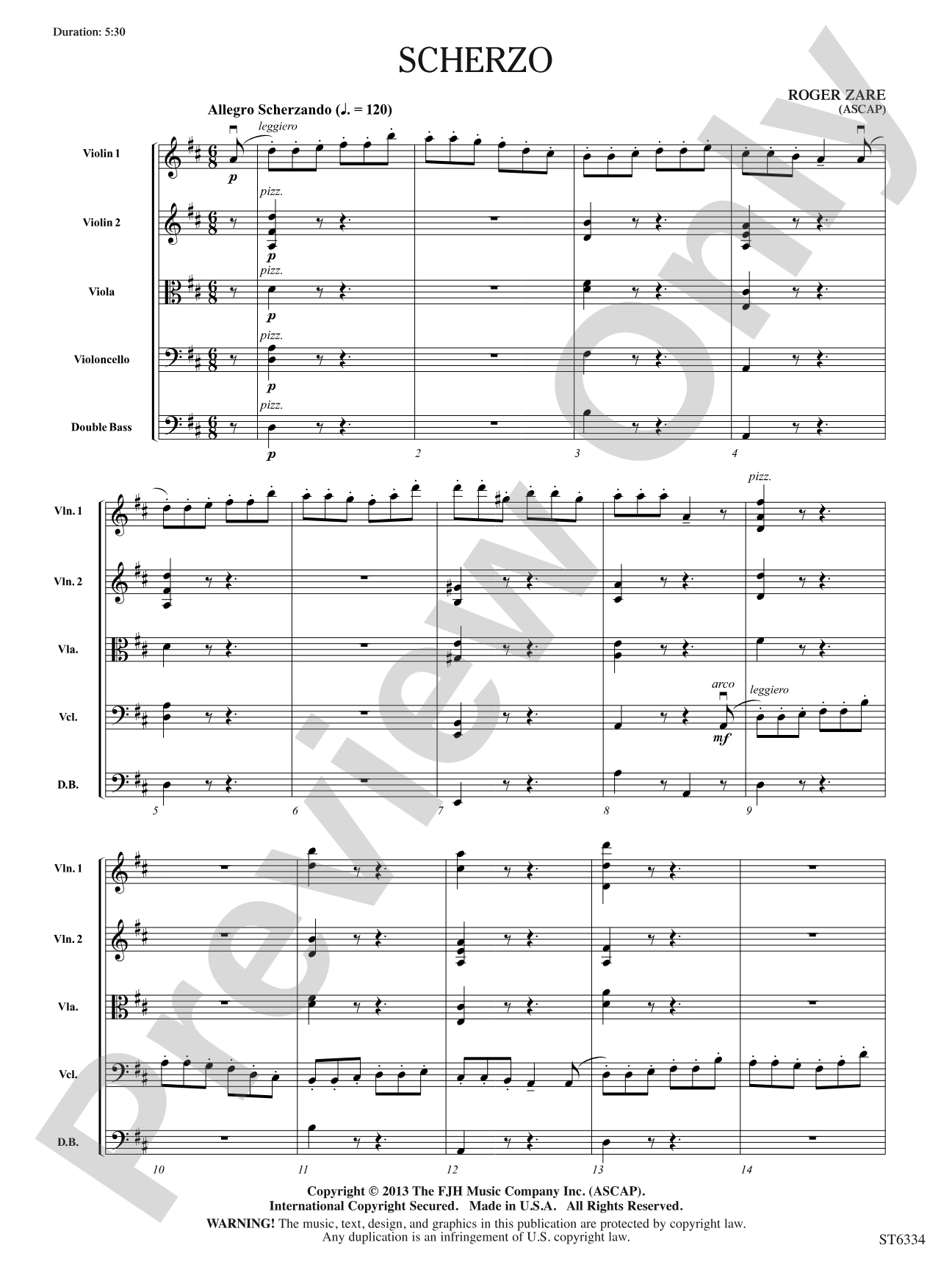 Scherzo: String Orchestra Conductor Score & Parts