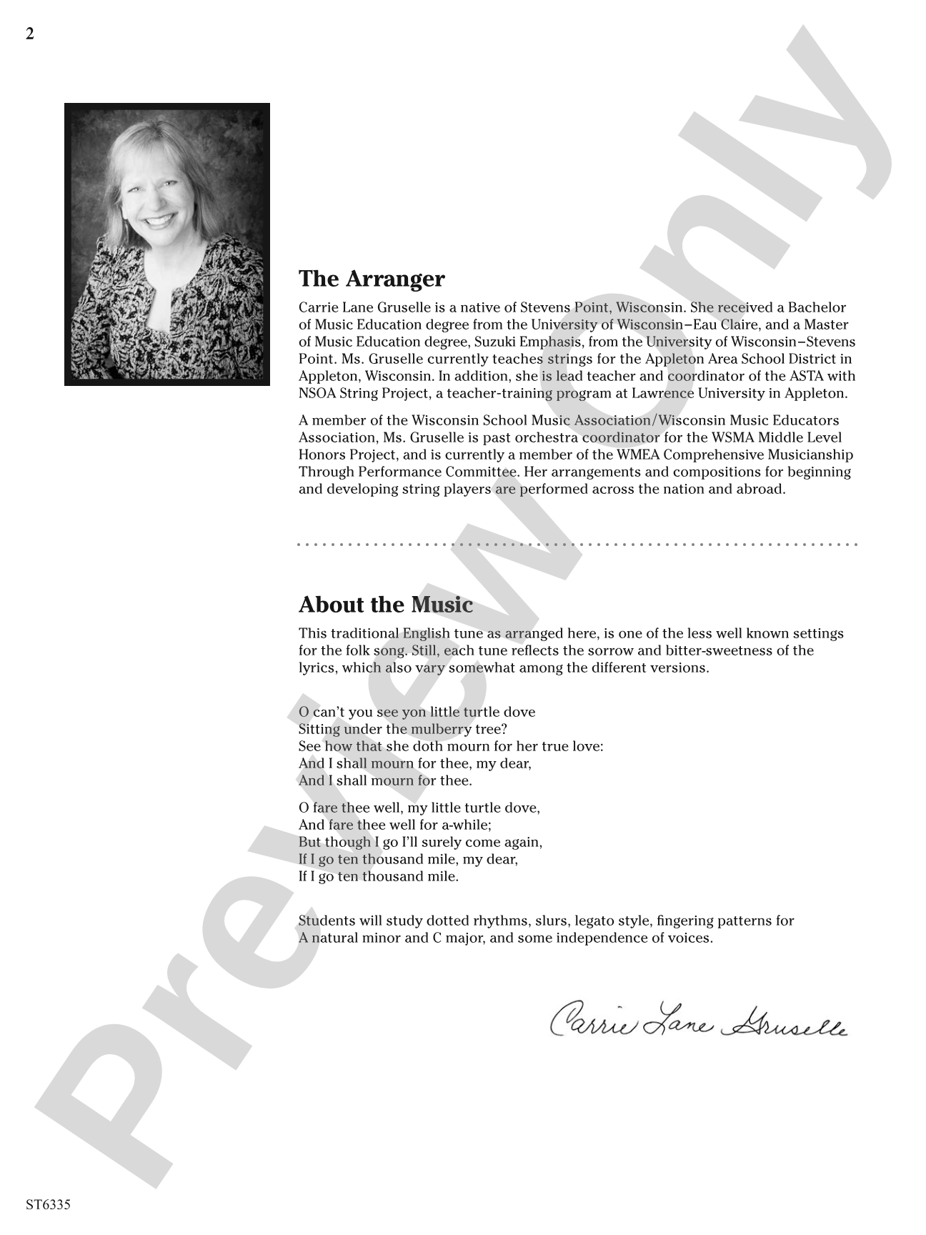 Little Turtle Dove: String Orchestra Conductor Score & Parts