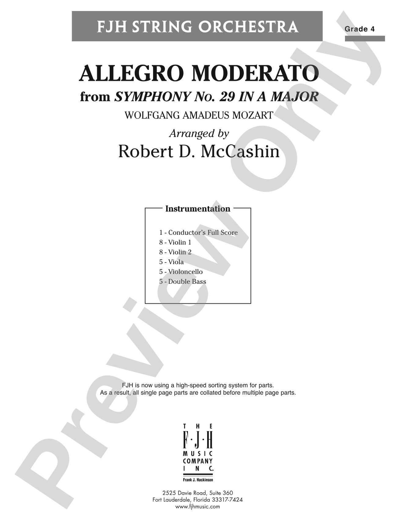 Allegro Moderato: String Orchestra Conductor Score & Parts