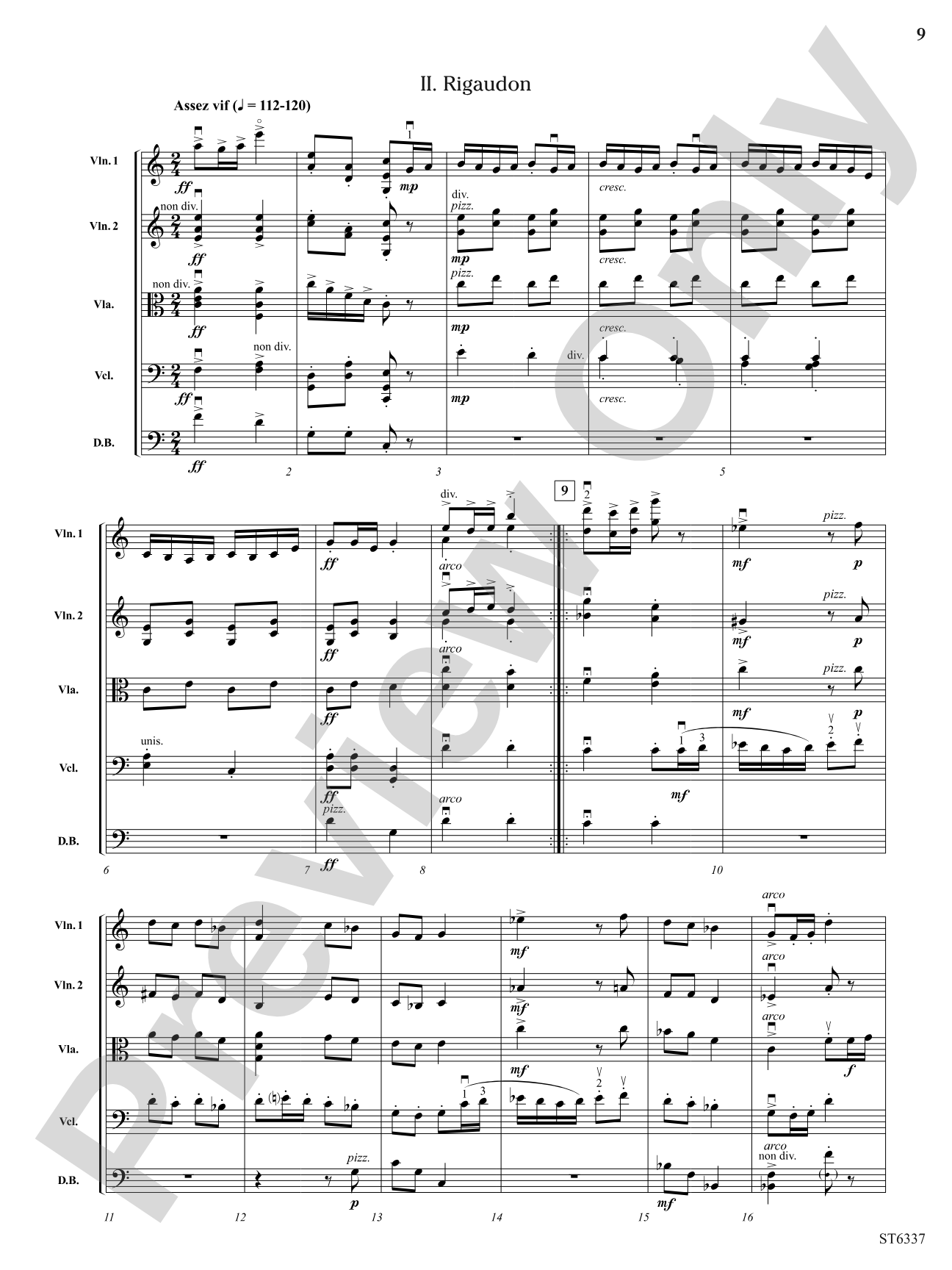 Menuet and Rigaudon: Score