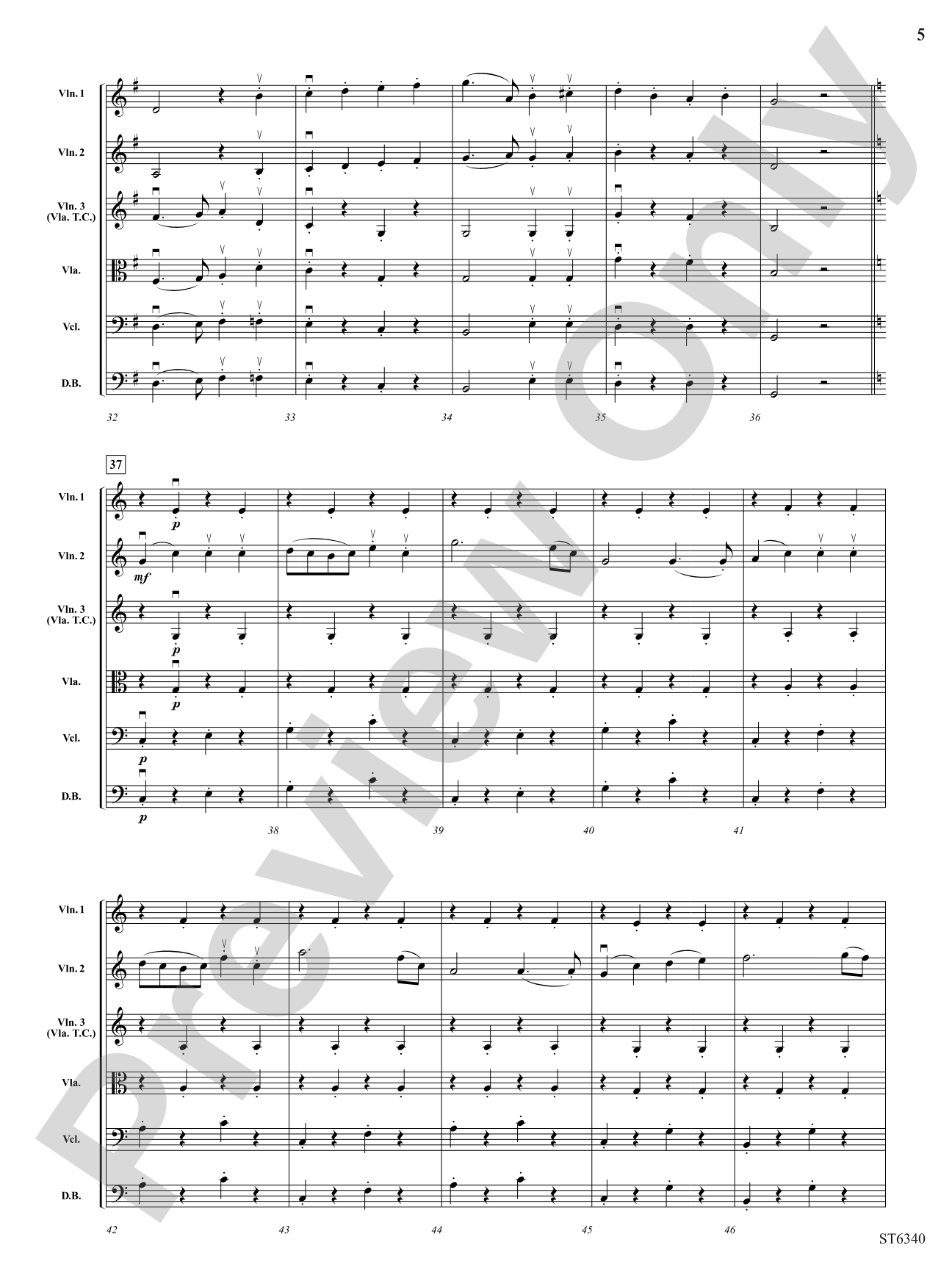 Allegretto from Symphony No 3: String Orchestra Conductor Score & Parts