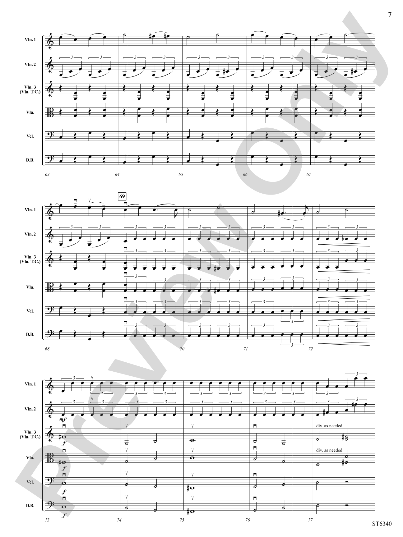 Allegretto from Symphony No 3: String Orchestra Conductor Score & Parts