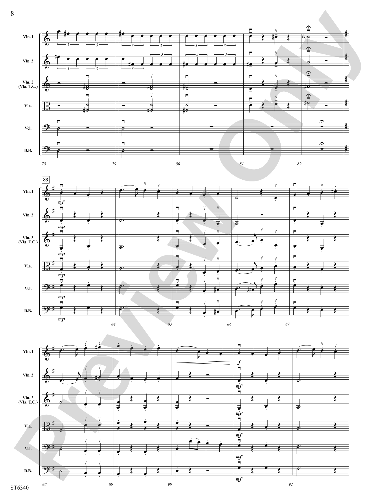 Allegretto from Symphony No 3: String Orchestra Conductor Score & Parts
