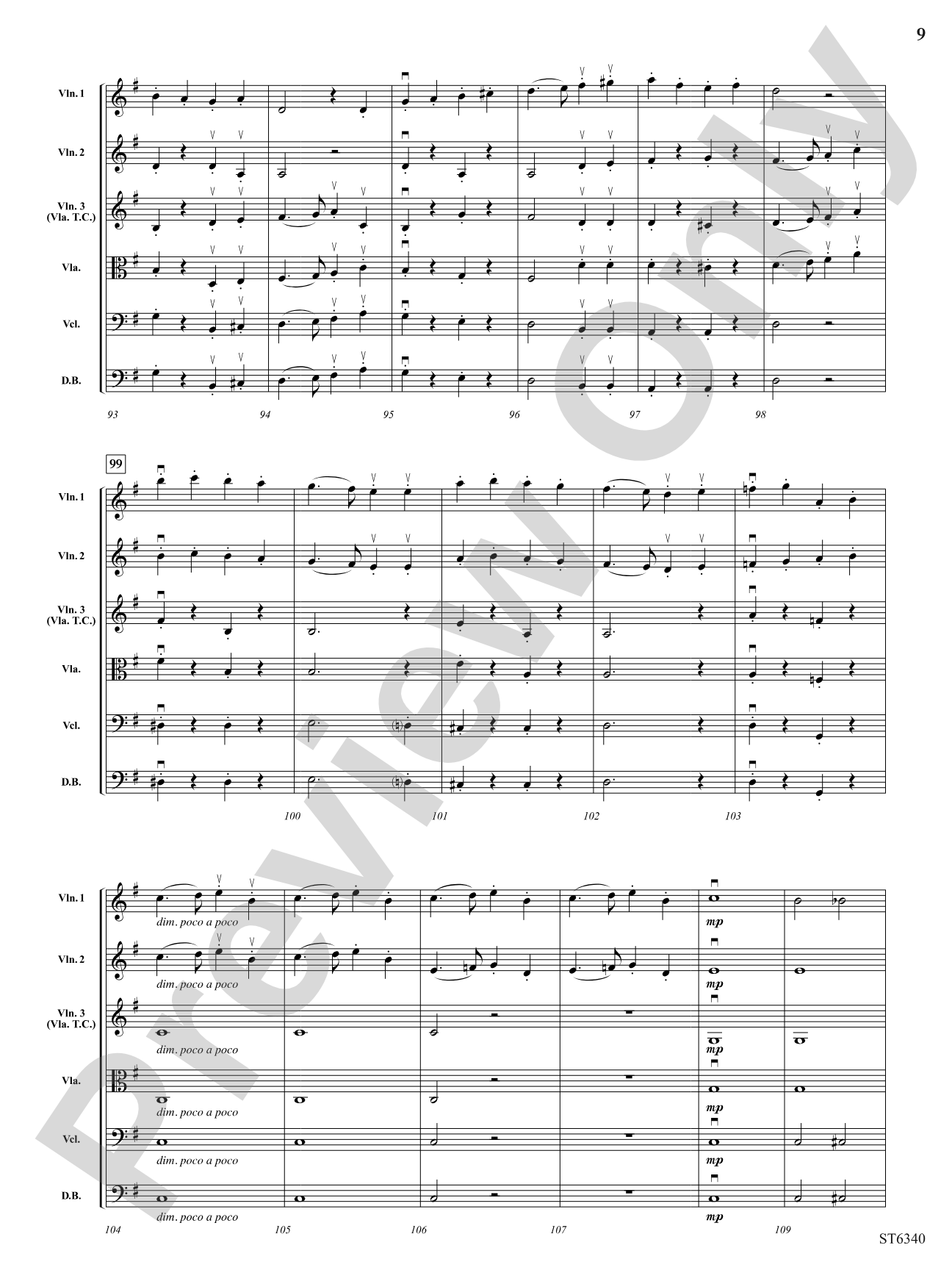 Allegretto from Symphony No 3: String Orchestra Conductor Score & Parts