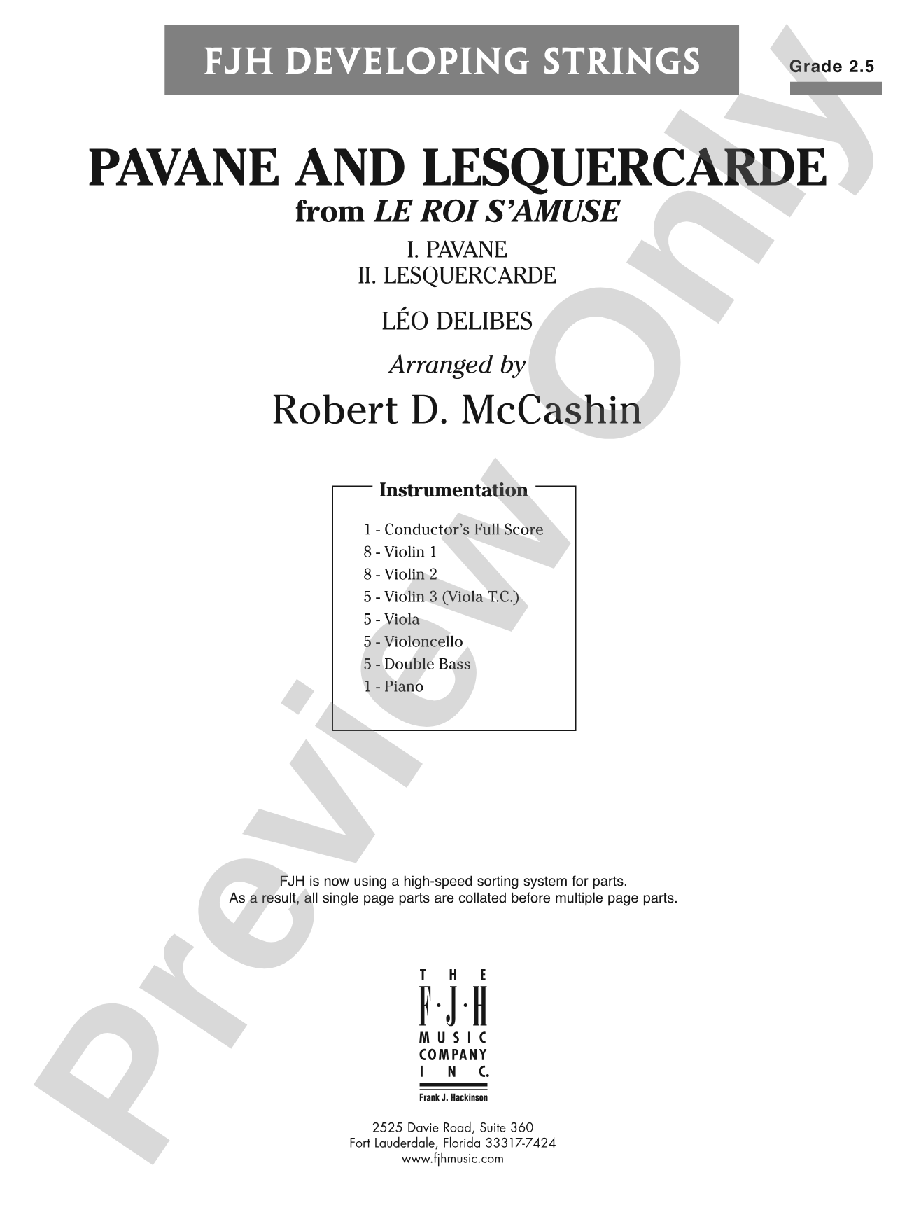 Pavane and Lesquercarde: String Orchestra Conductor Score & Parts