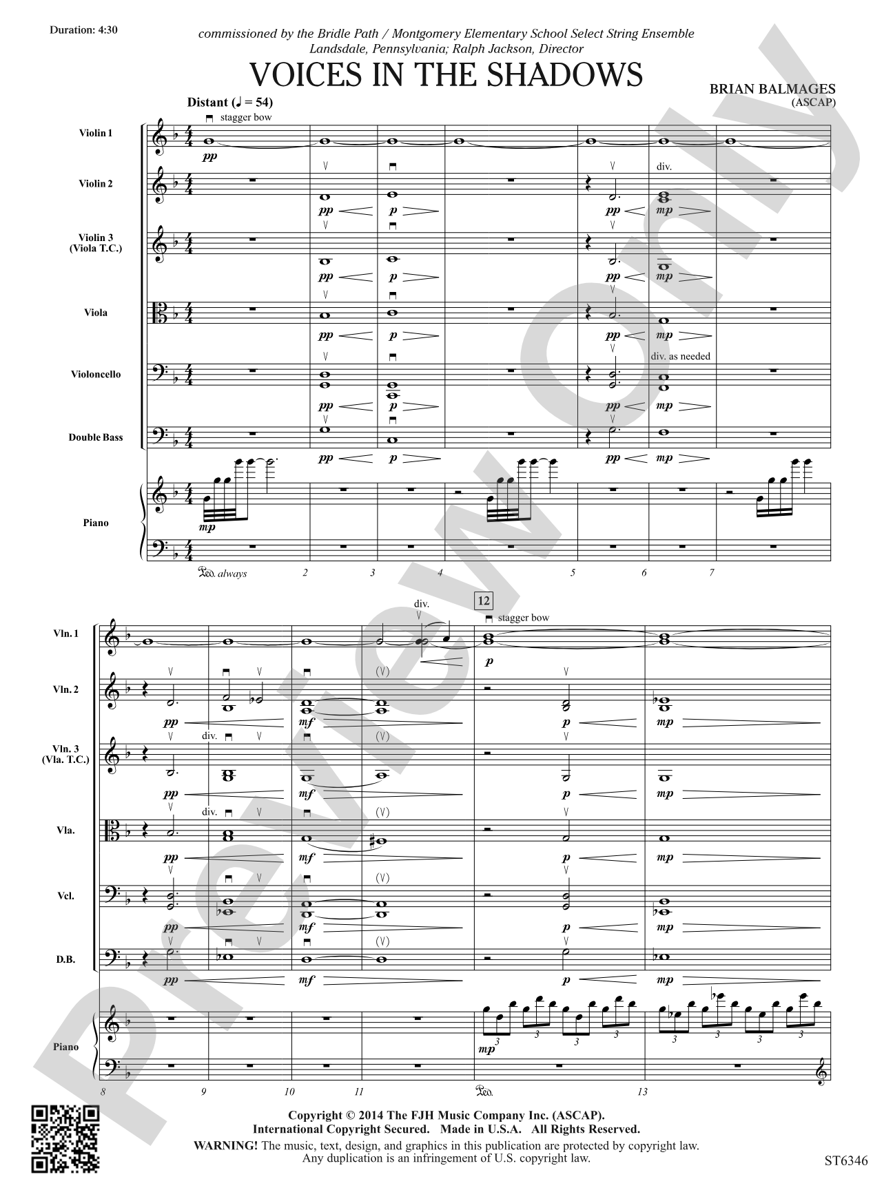 Voices in the Shadows: String Orchestra Conductor Score & Parts