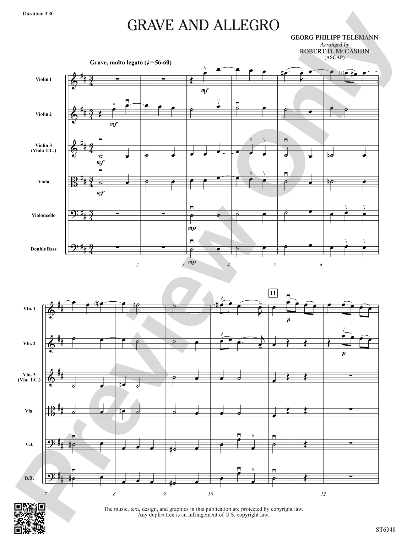 Grave and Allegro: String Orchestra Conductor Score & Parts