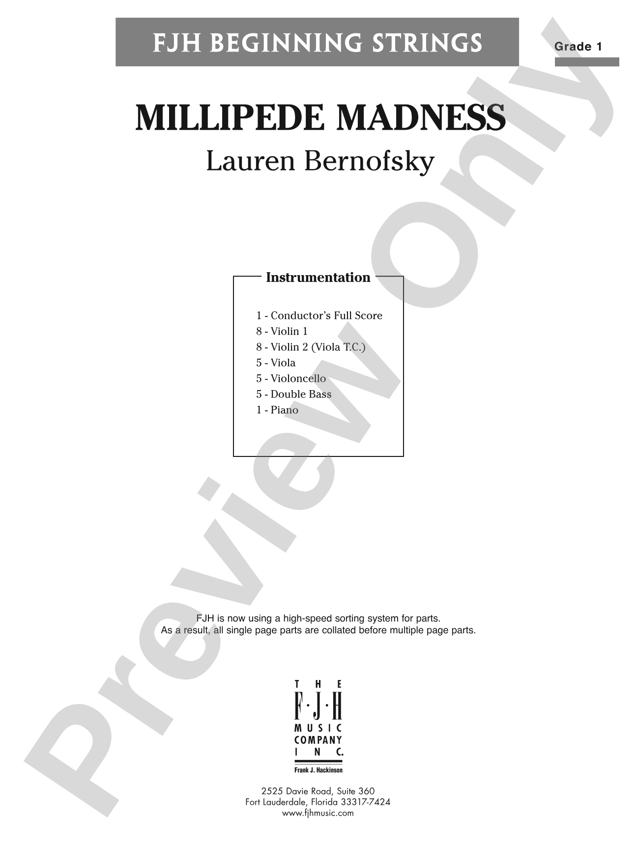 Millipede Madness: String Orchestra Conductor Score & Parts
