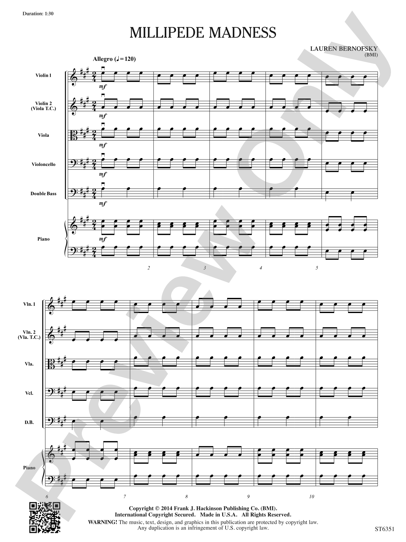 Millipede Madness: String Orchestra Conductor Score & Parts