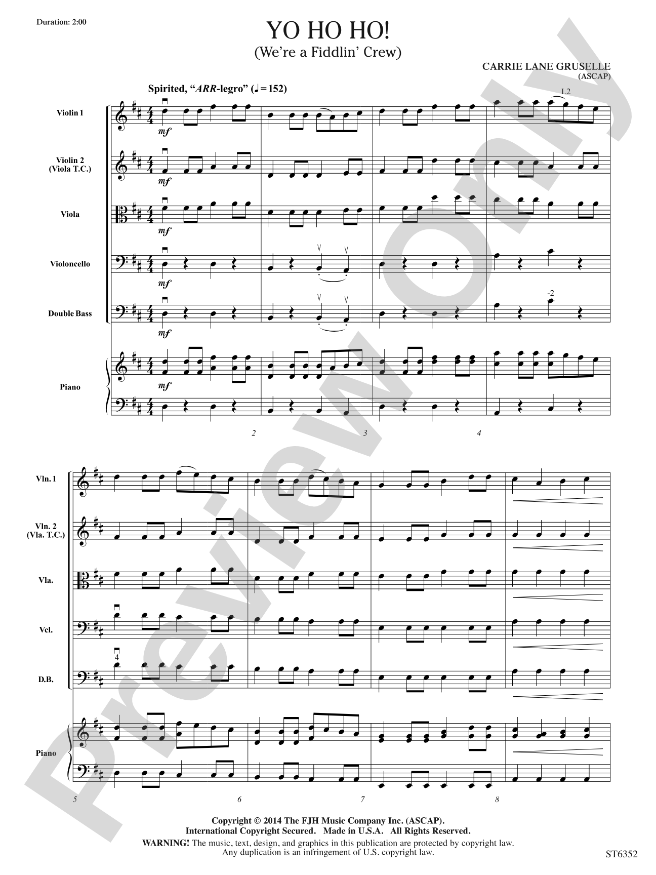 Yo Ho Ho!: String Orchestra Conductor Score & Parts