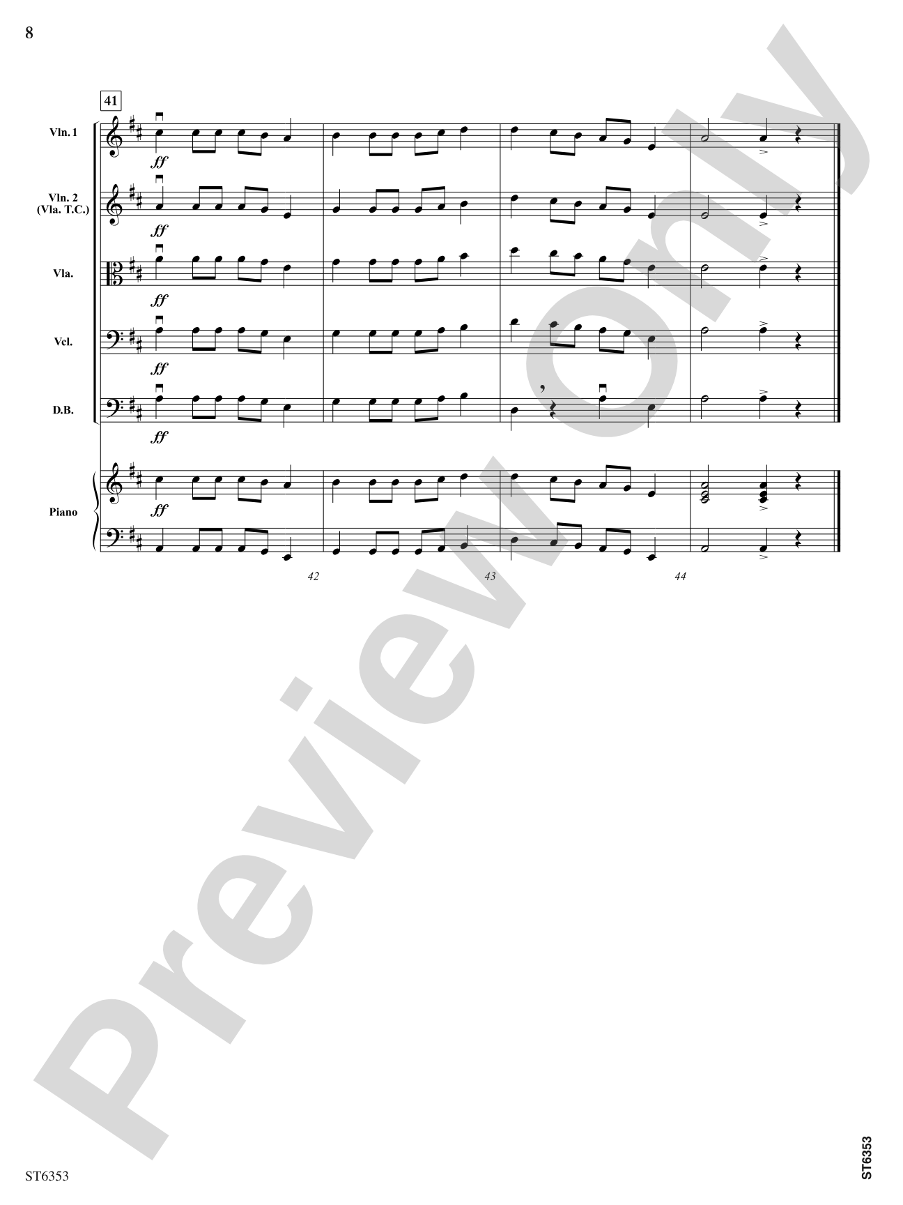 Canon Power: String Orchestra Conductor Score & Parts