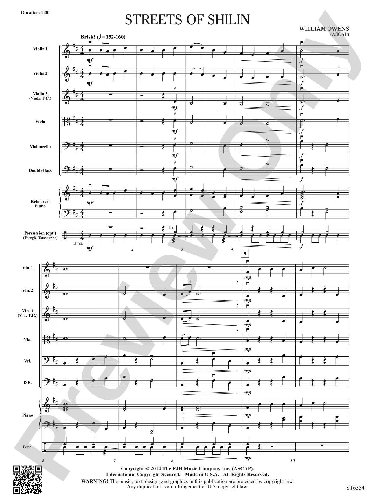 Streets of Shilin: String Orchestra Conductor Score & Parts