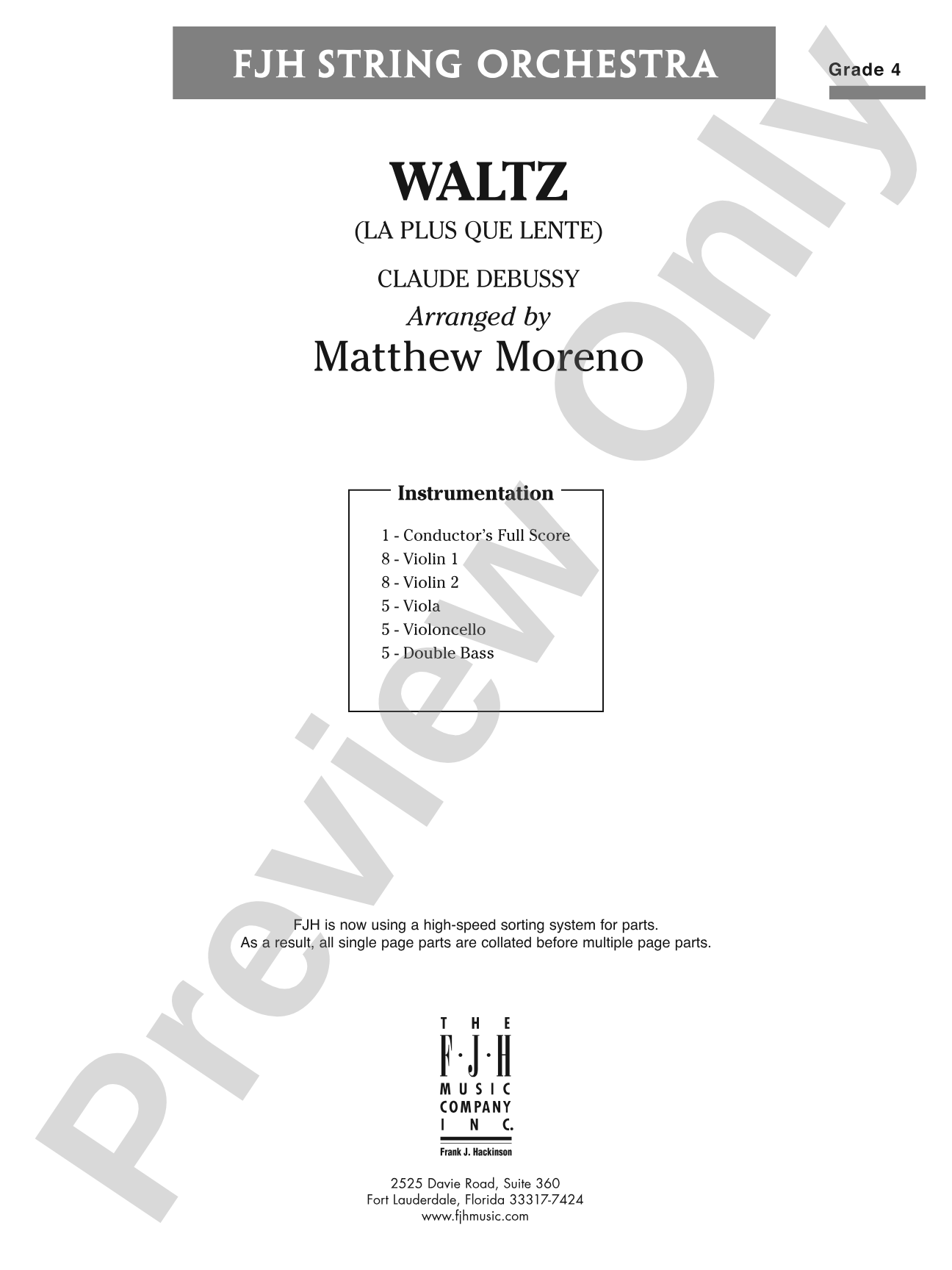 Waltz: String Orchestra Conductor Score & Parts