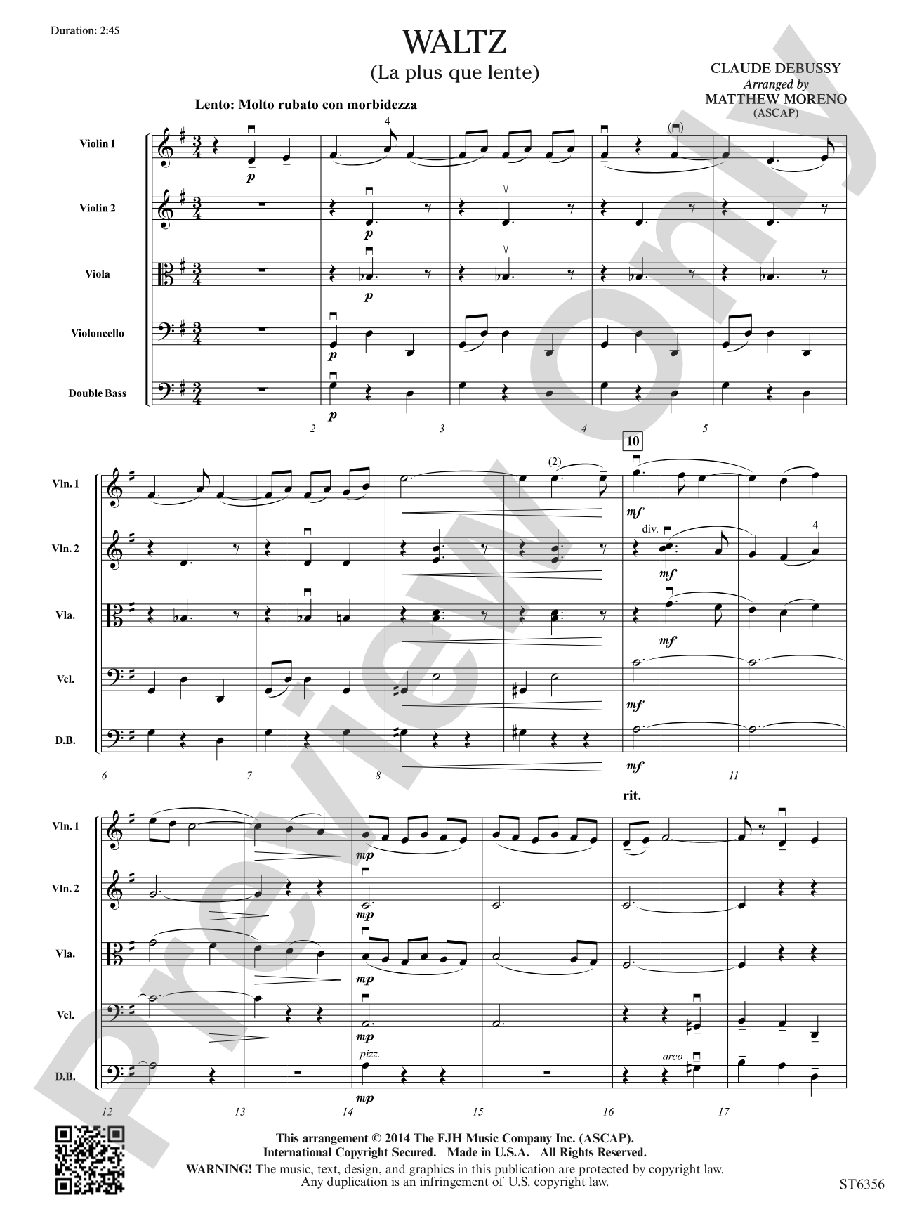 Waltz: String Orchestra Conductor Score & Parts