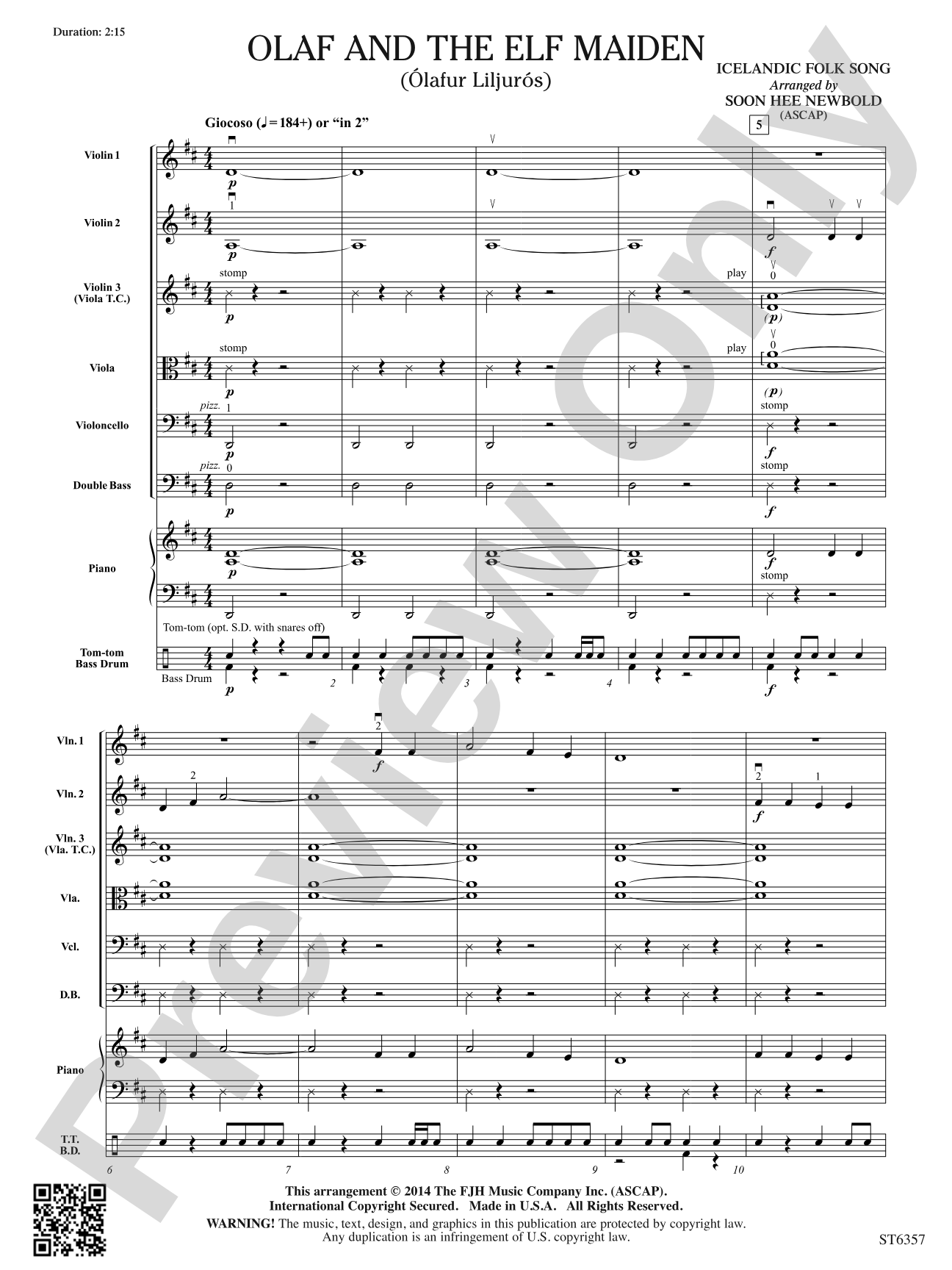 Olaf and the Elf Maiden: String Orchestra Conductor Score & Parts