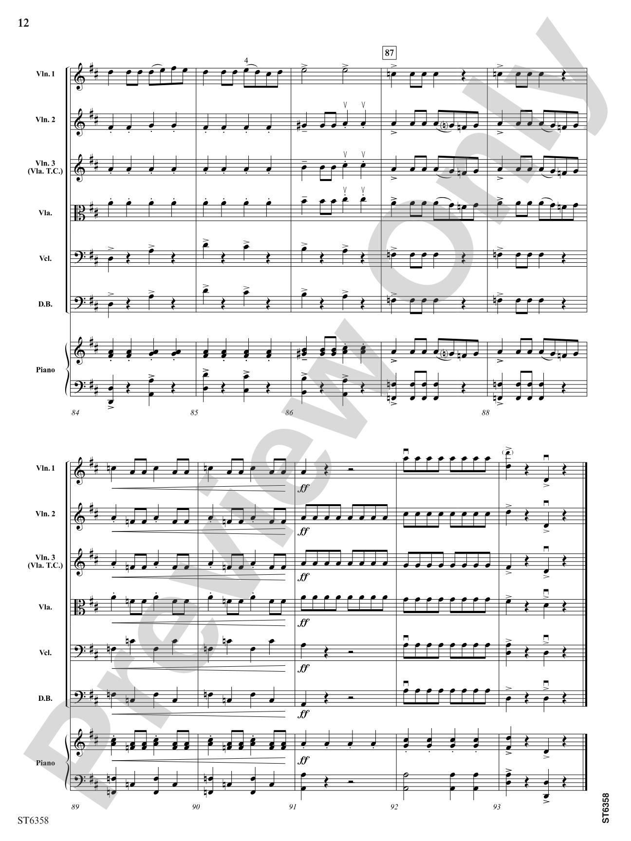 Toreador: String Orchestra Conductor Score & Parts