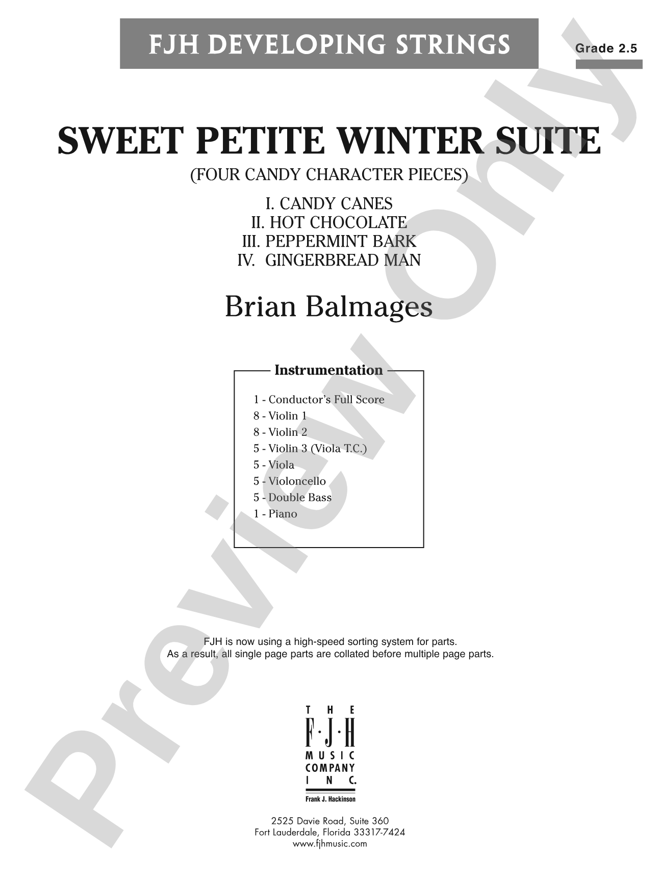 Sweet Petite Winter Suite: String Orchestra Conductor Score & Parts