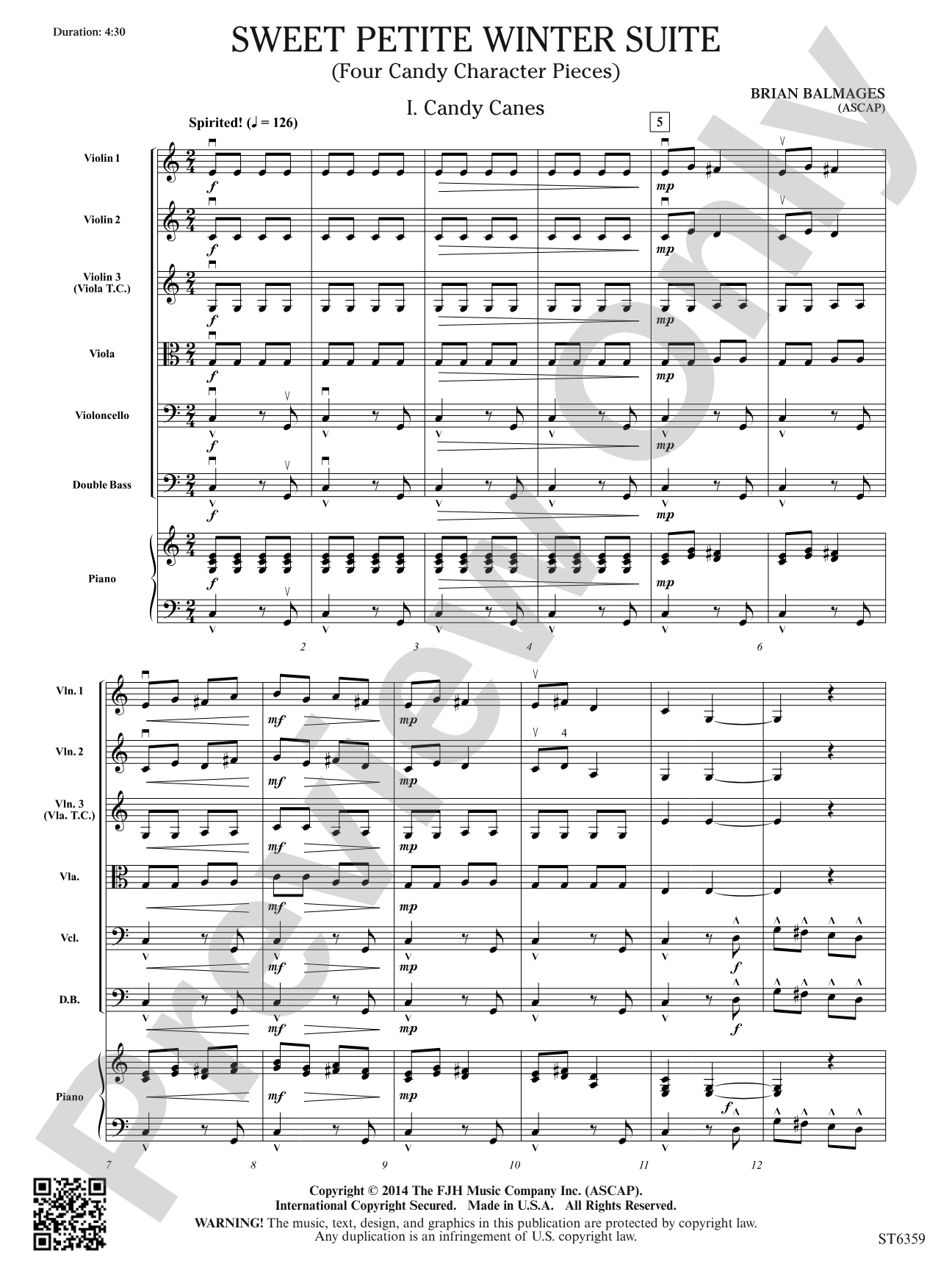 Sweet Petite Winter Suite: String Orchestra Conductor Score & Parts